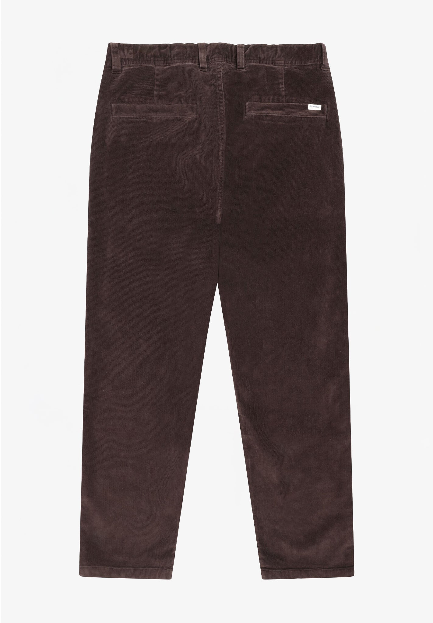 KNOWLEDGE COTTON - Chuck Fine Cord Chino Pants - Chocolate Torte - BACKYARD