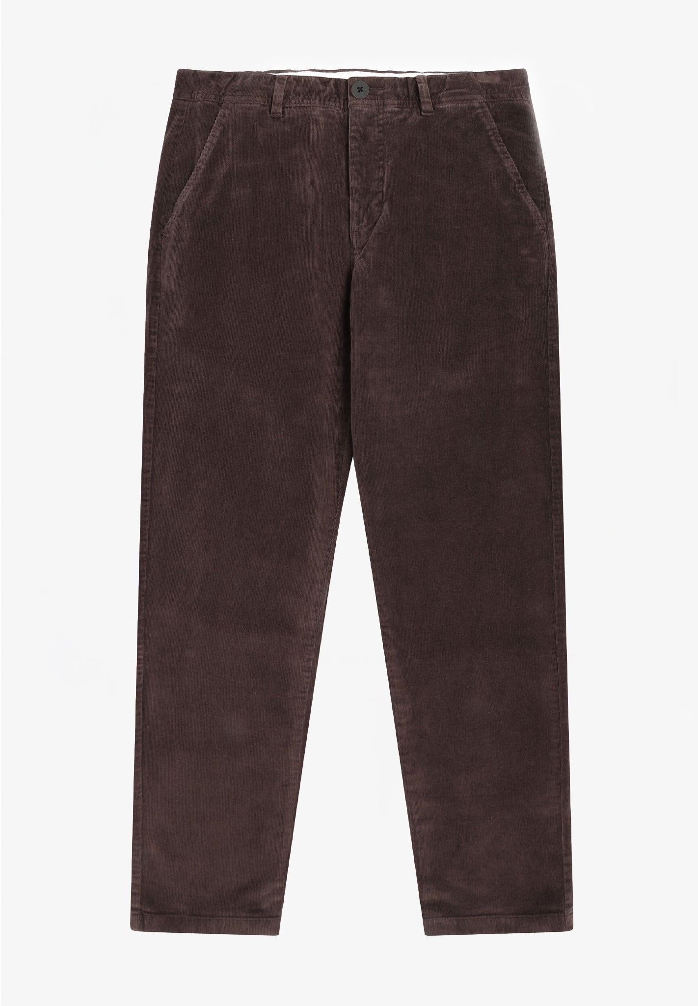 KNOWLEDGE COTTON - Chuck Fine Cord Chino Pants - Chocolate Torte - BACKYARD