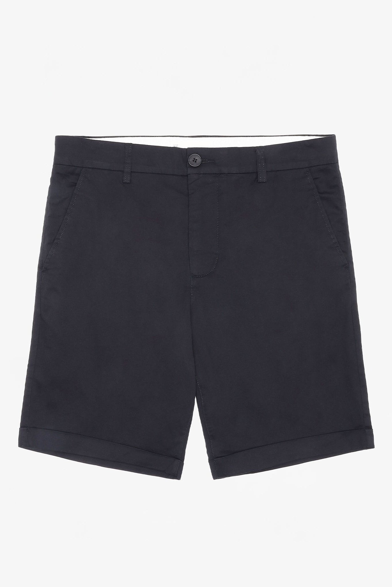 KNOWLEDGE COTTON - Chuck Regular Chino Poplin Shorts - Black Jet - BACKYARD