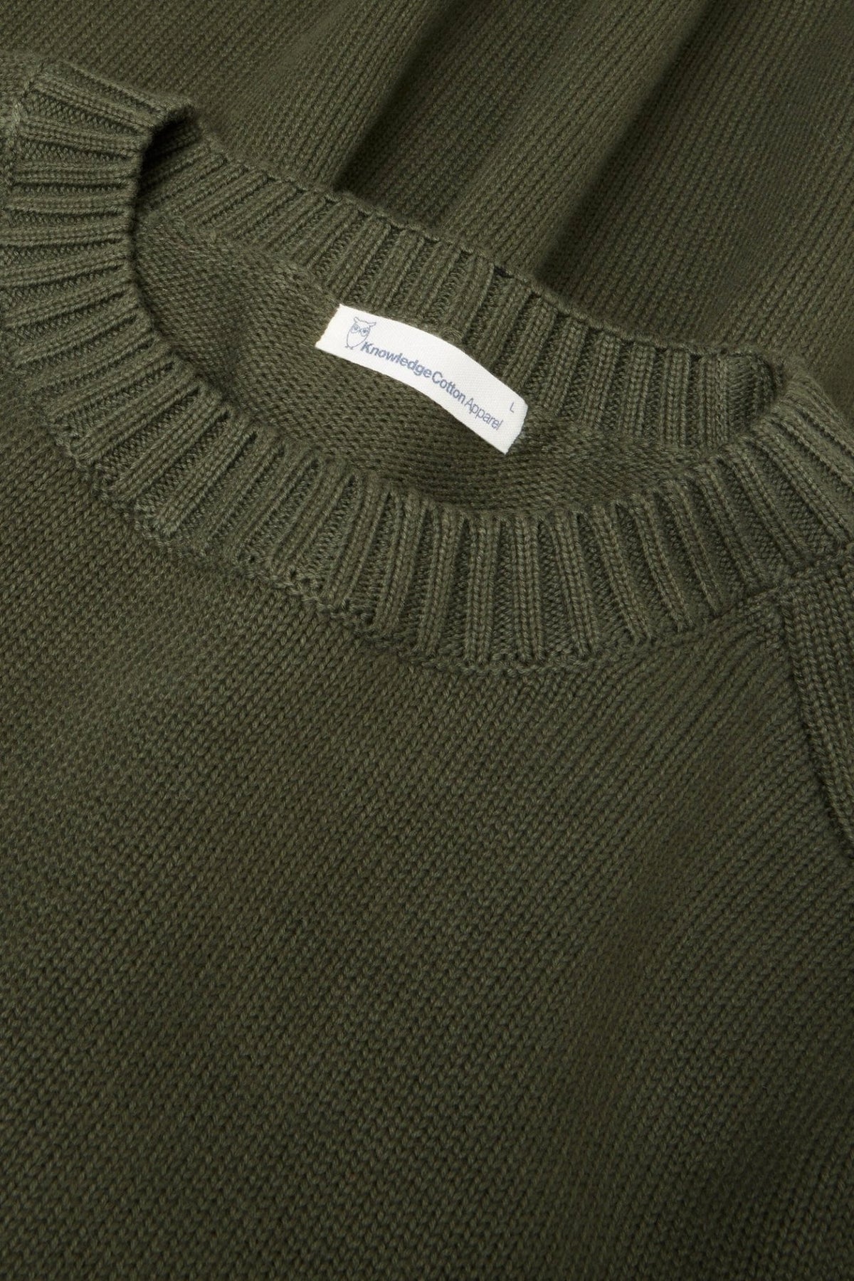 KNOWLEDGE COTTON-Crew Neck Sweater-Forrest Night-BACKYARD
