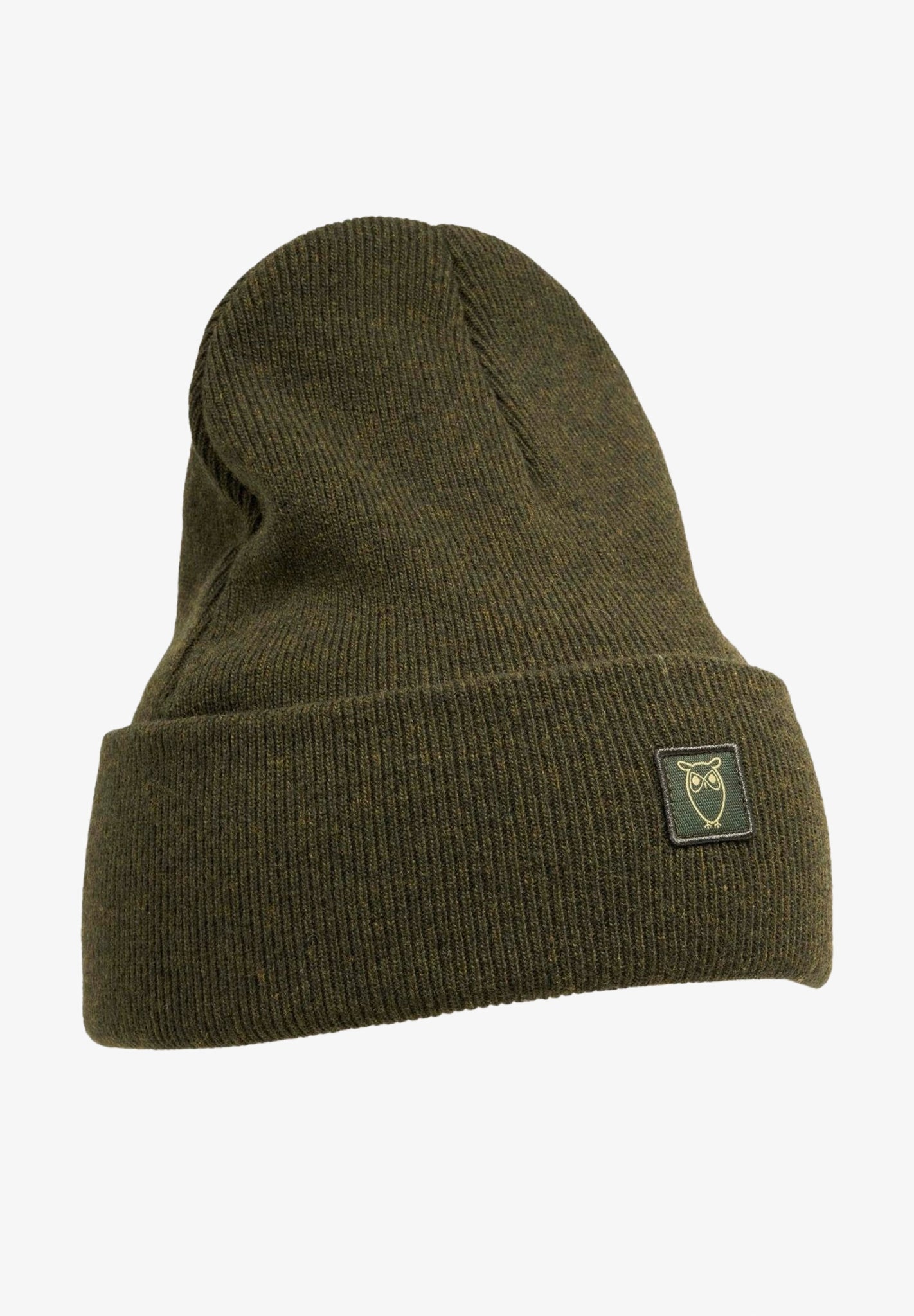 KNOWLEDGE COTTON - Double Layer Rib Wool Beanie - Forest Night - BACKYARD