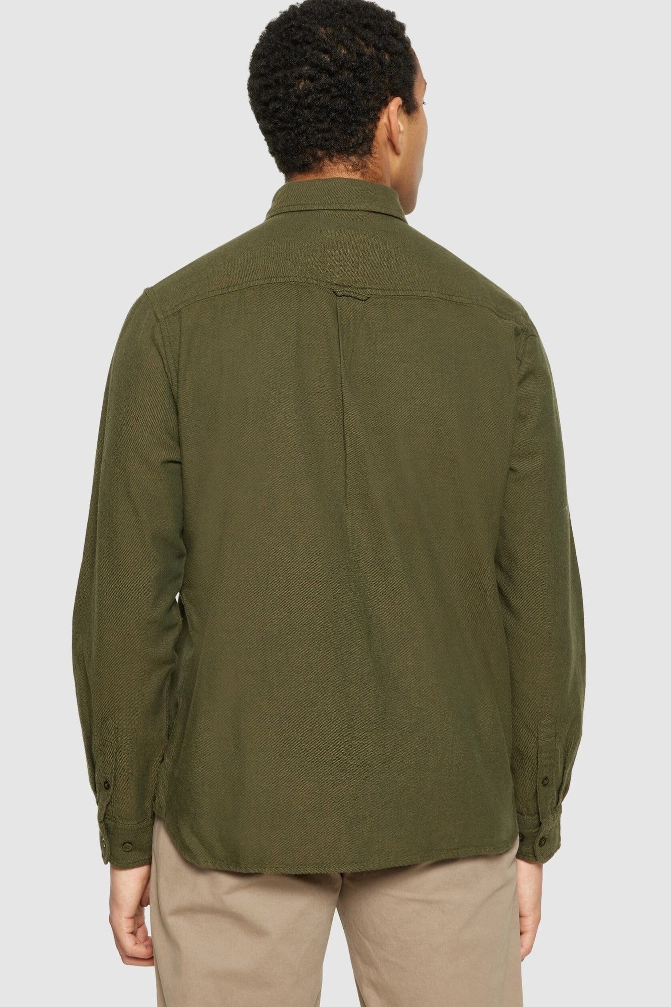 KNOWLEDGE COTTON-Dune Regular Flannel Shirt-Forrest Night-BACKYARD