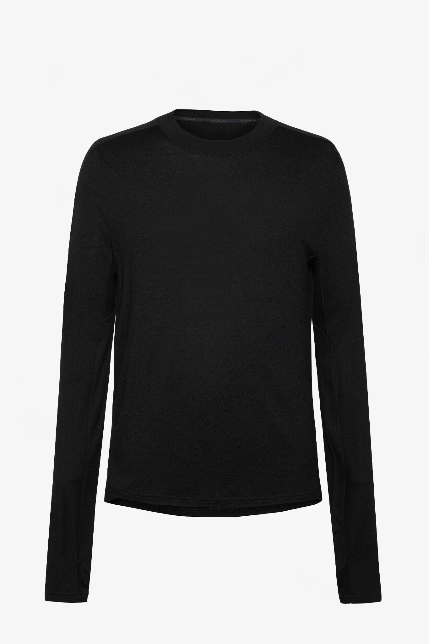 KNOWLEDGE COTTON - Dynamic Wool Long Sleeve T-Shirt - Black Jet - BACKYARD