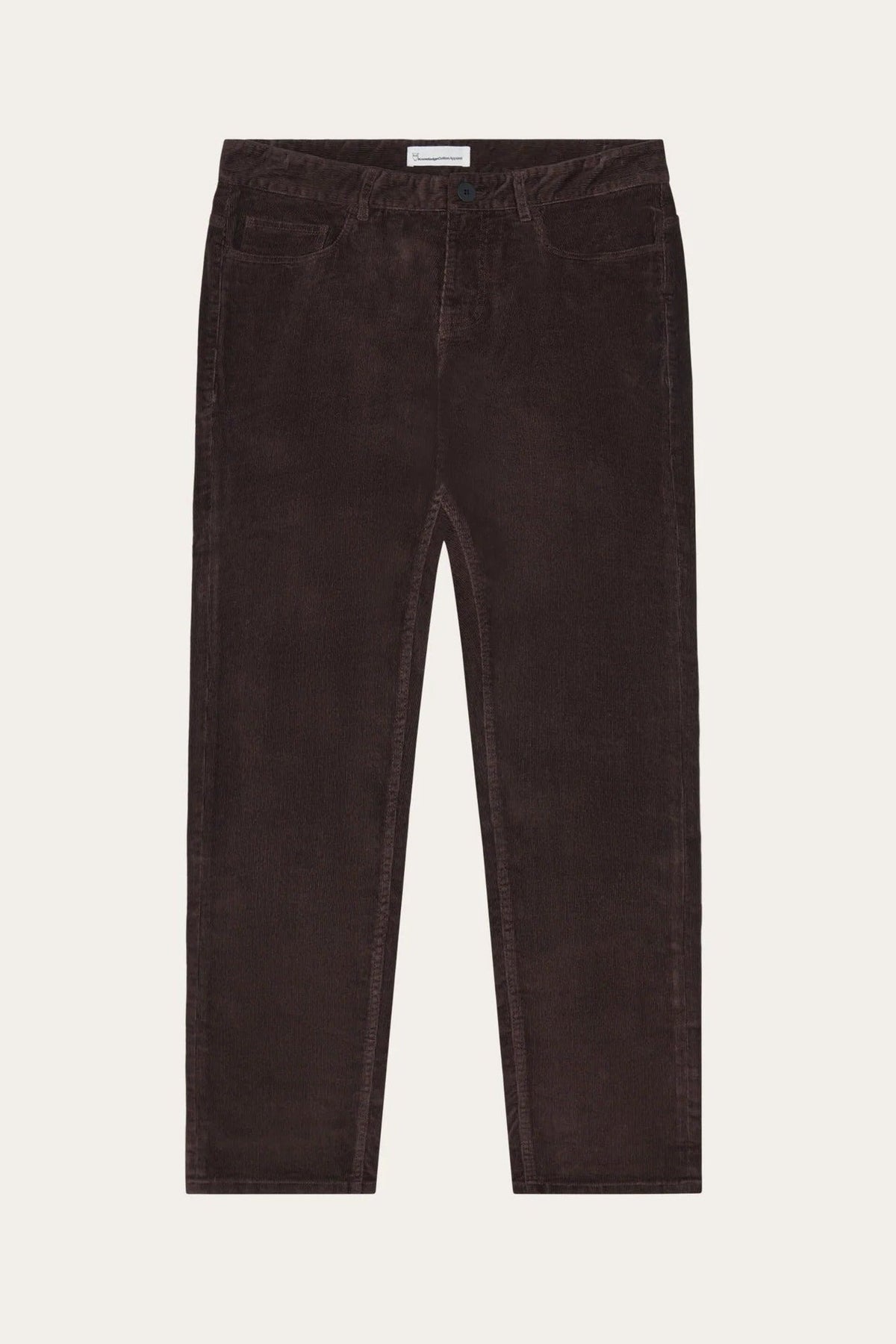 KNOWLEDGE COTTON-Oak Regular Corduroy Pants-Chocolate Torte-BACKYARD