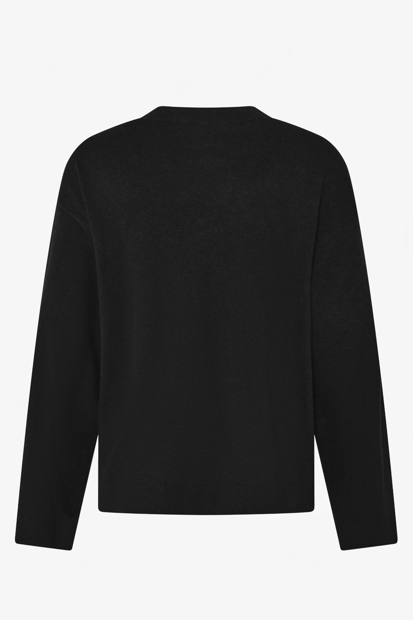 KNOWLEDGE COTTON - Organic Cotton Crew Neck Knit - Black Jet - BACKYARD