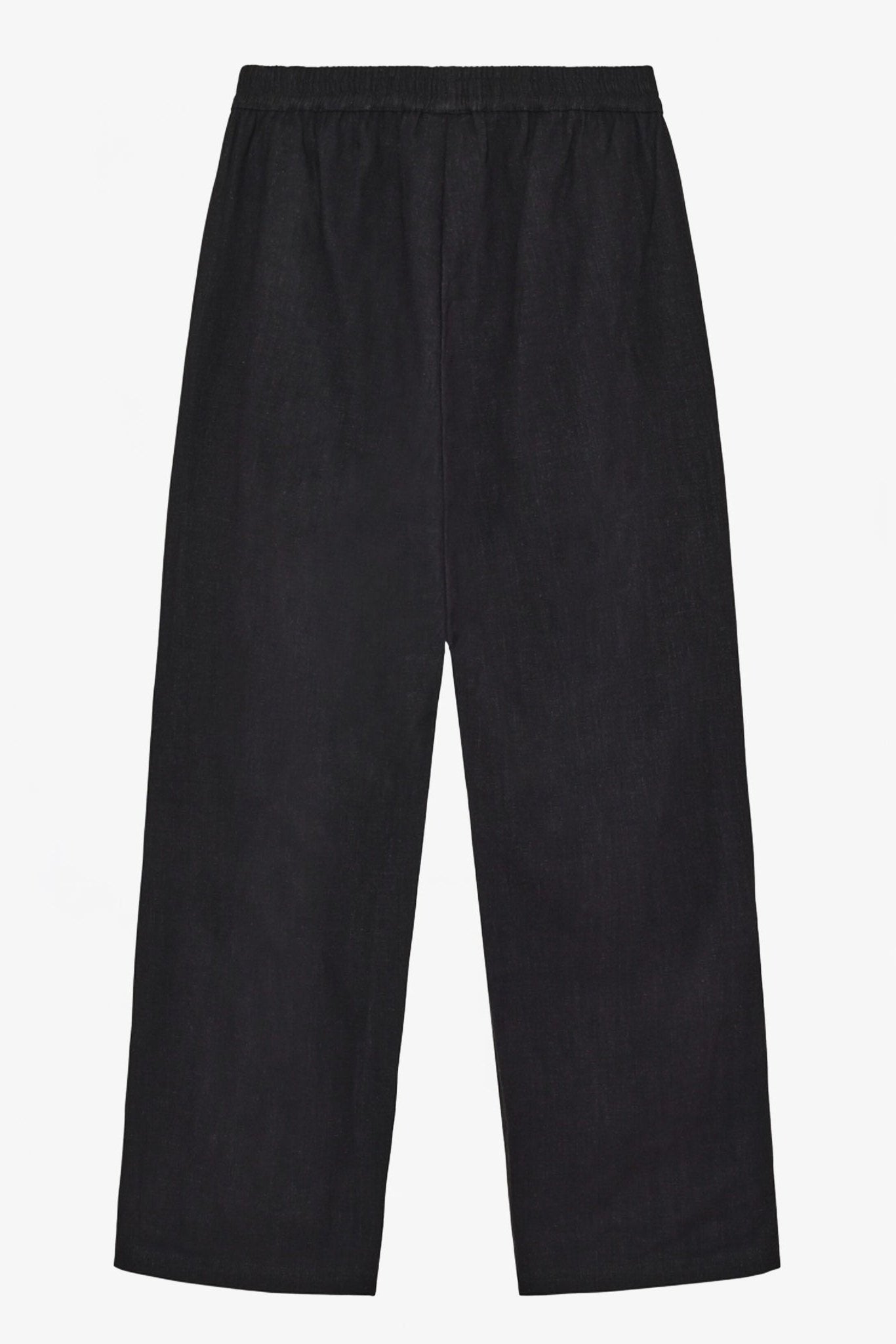 KNOWLEDGE COTTON - Posey Linen - Mix Pants - Black Jet - BACKYARD