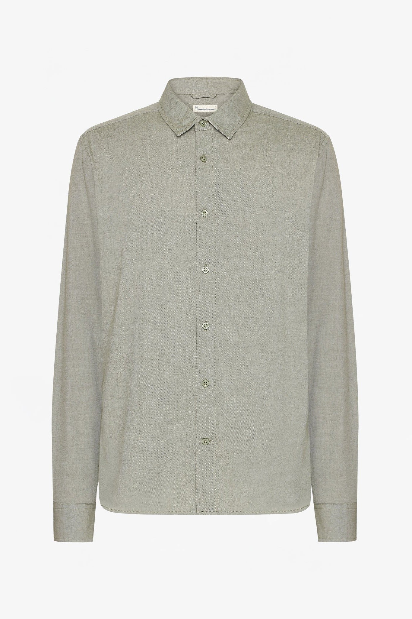 KNOWLEDGE COTTON - Regular Fit Light Twill Shirt - Burned Olive - BACKYARD