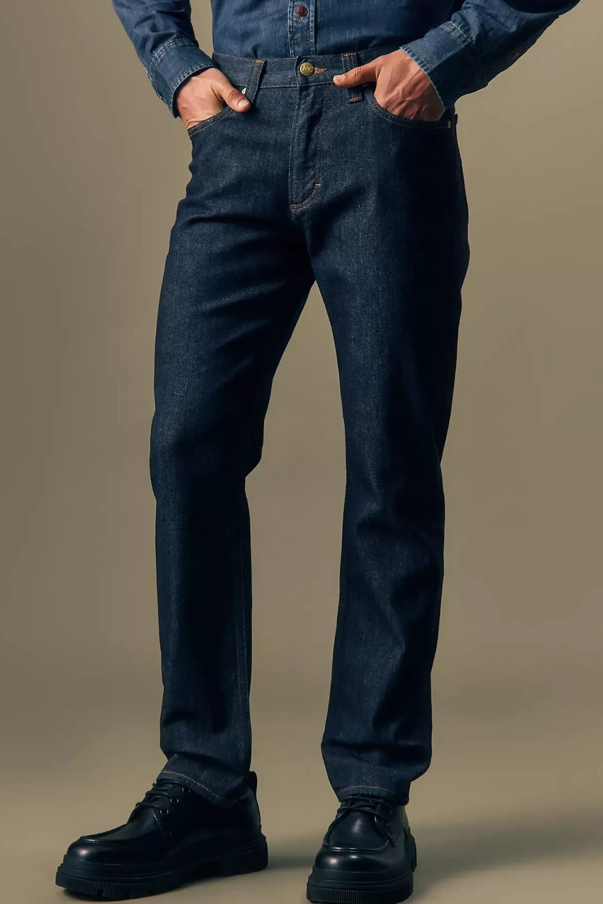 Gold Regular Tapered Jeans