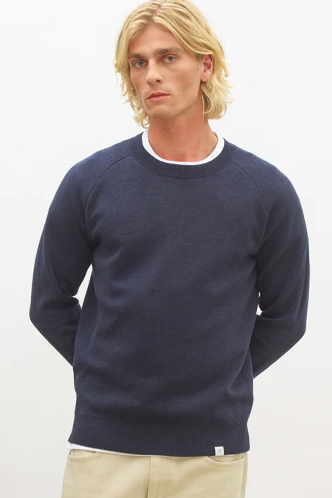 NOWADAYS - Signature Raglan Mouline Sweater - Sky Captain - BACKYARD