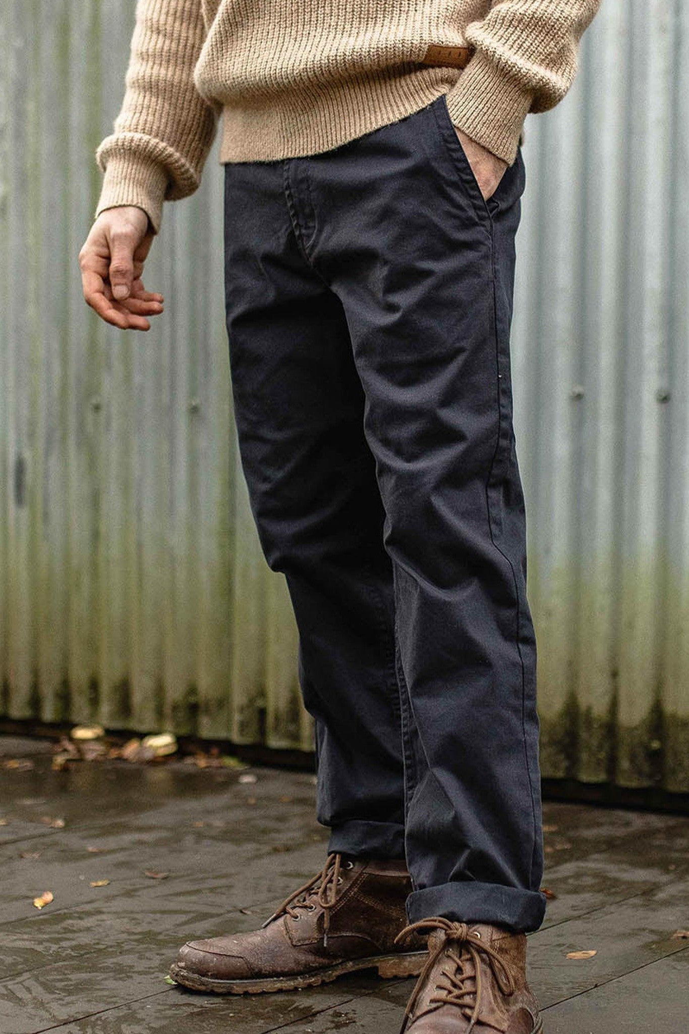 PASSENGER - 365 Organic Cotton Trouser - Faded Black - BACKYARD