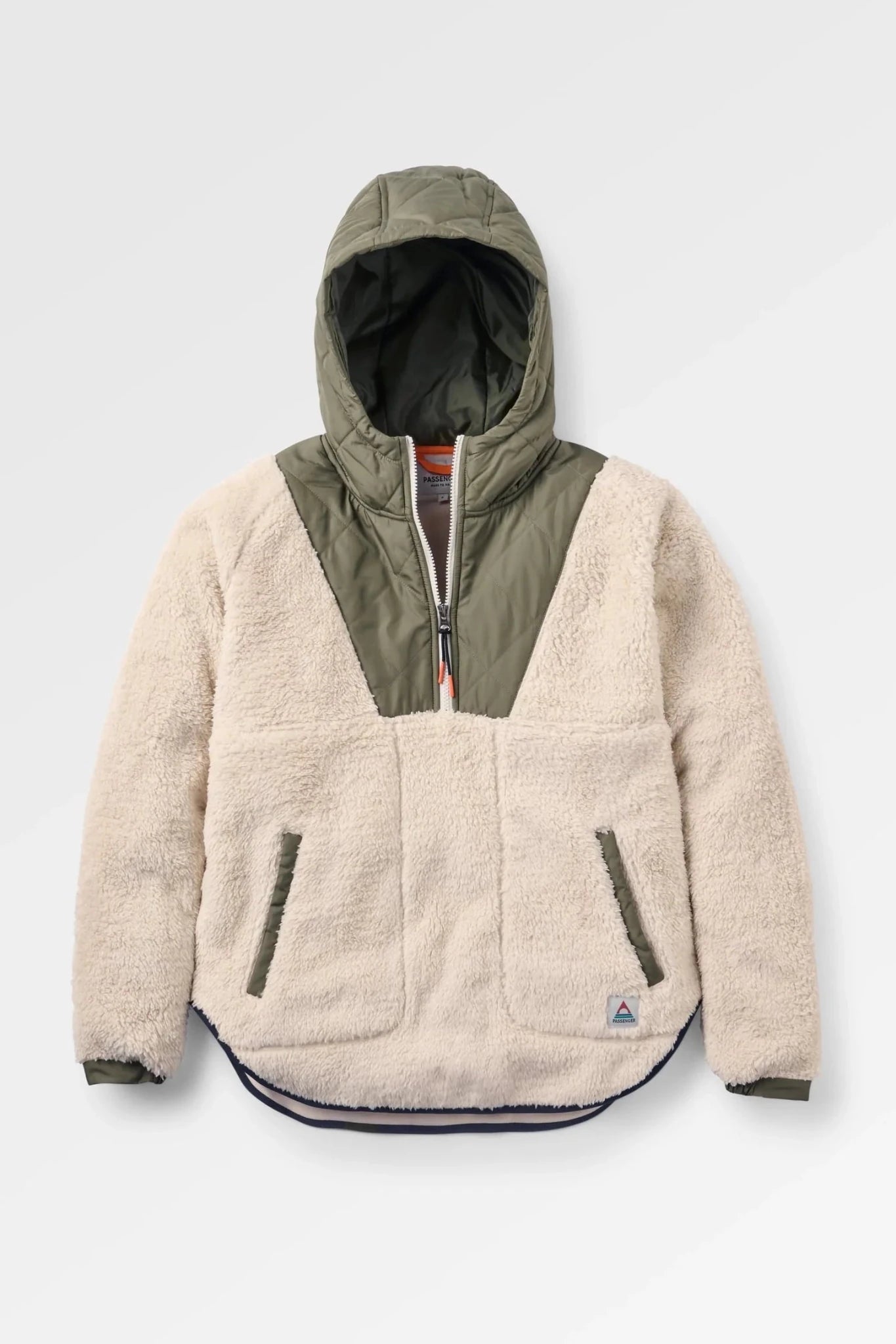 PASSENGER-Beaumont Recycled Sherpa Hooded Fleece 2.0-Vintage White-BACKYARD