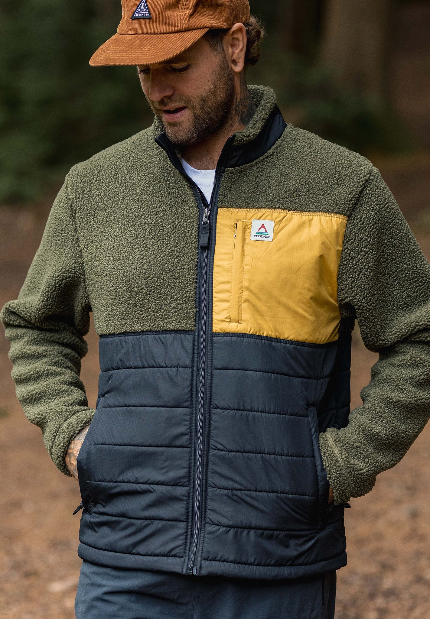 PASSENGER - Born Explorer Recycled Polar - Lined Sherpa Fleece - Khaki - BACKYARD