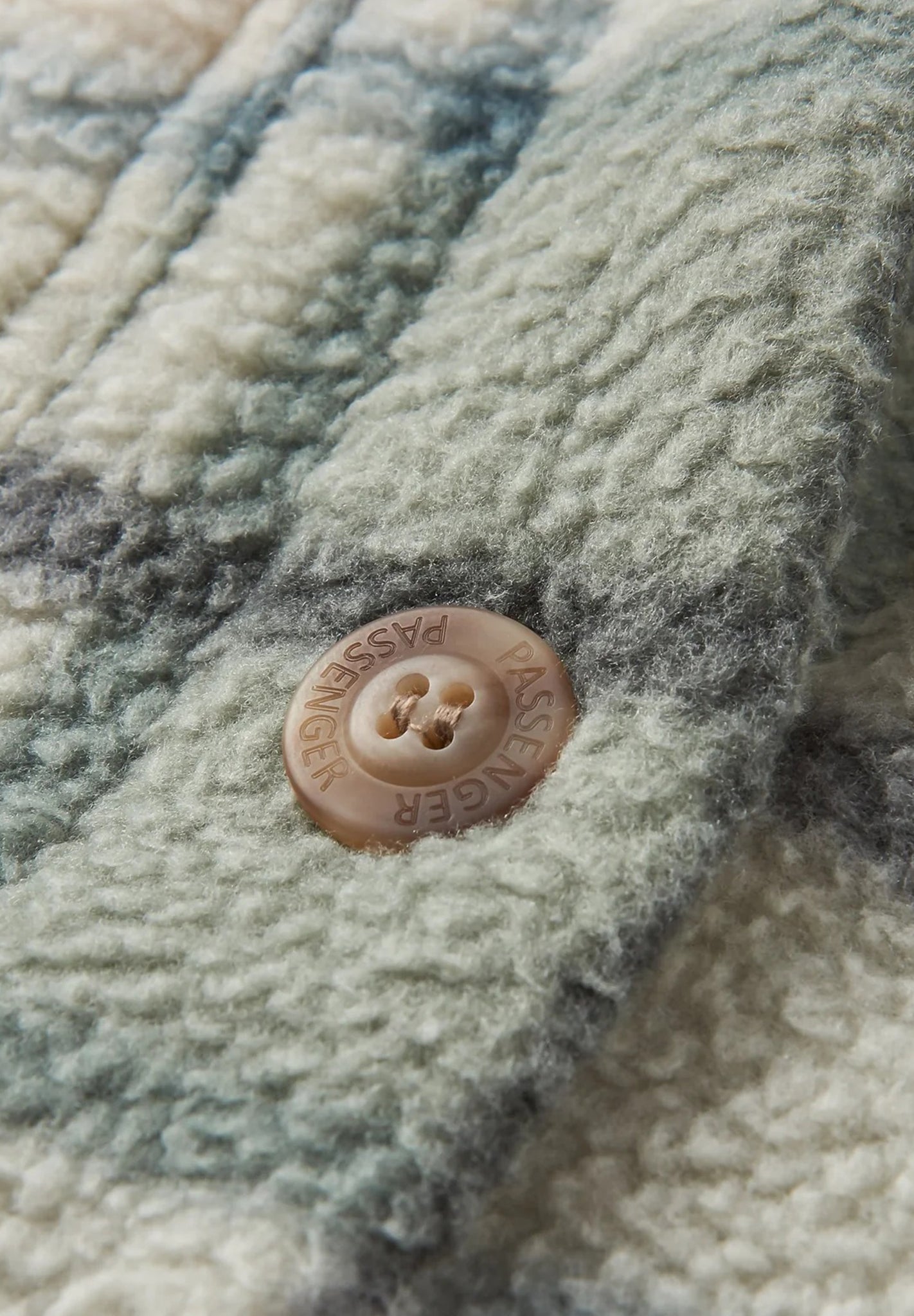 PASSENGER - Cloudy 2.0 Recycled Sherpa Fleece Shirt - Pistachio Check - BACKYARD