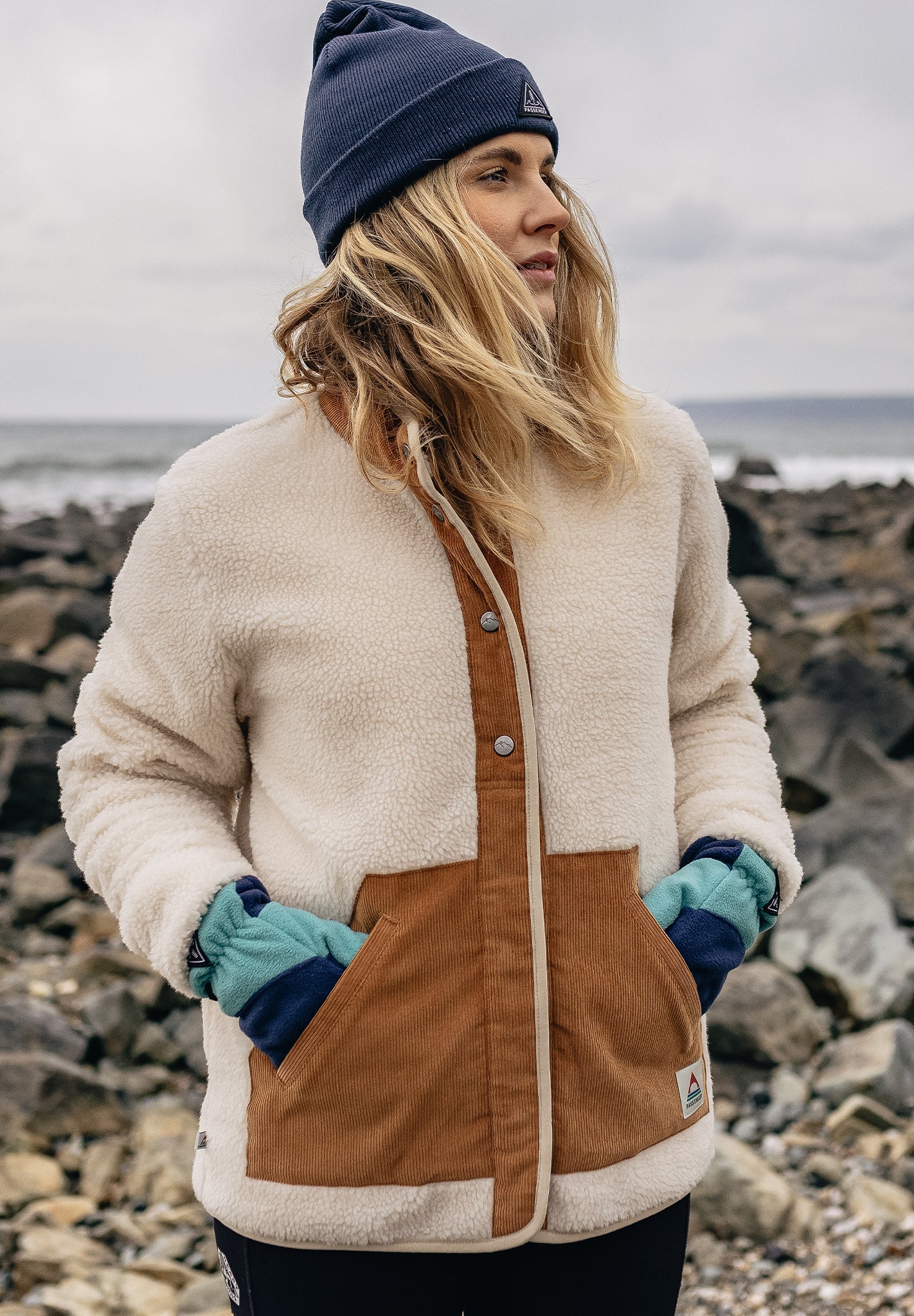 PASSENGER - Clover 2.0 Recycled Sherpa Fleece - Vintage White - BACKYARD