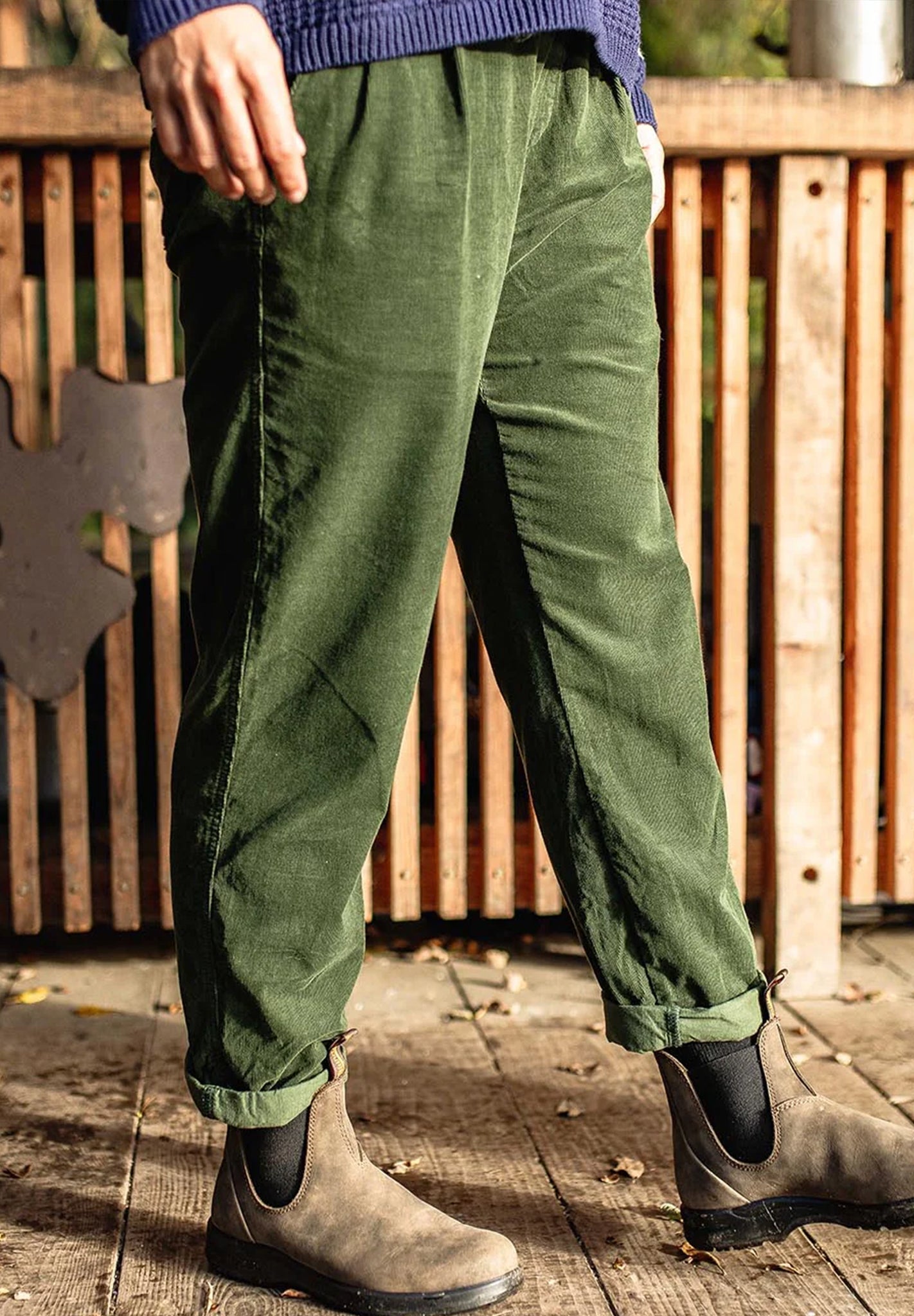 PASSENGER - Compass Recycled Corduroy Trouser - Fir Tree - BACKYARD
