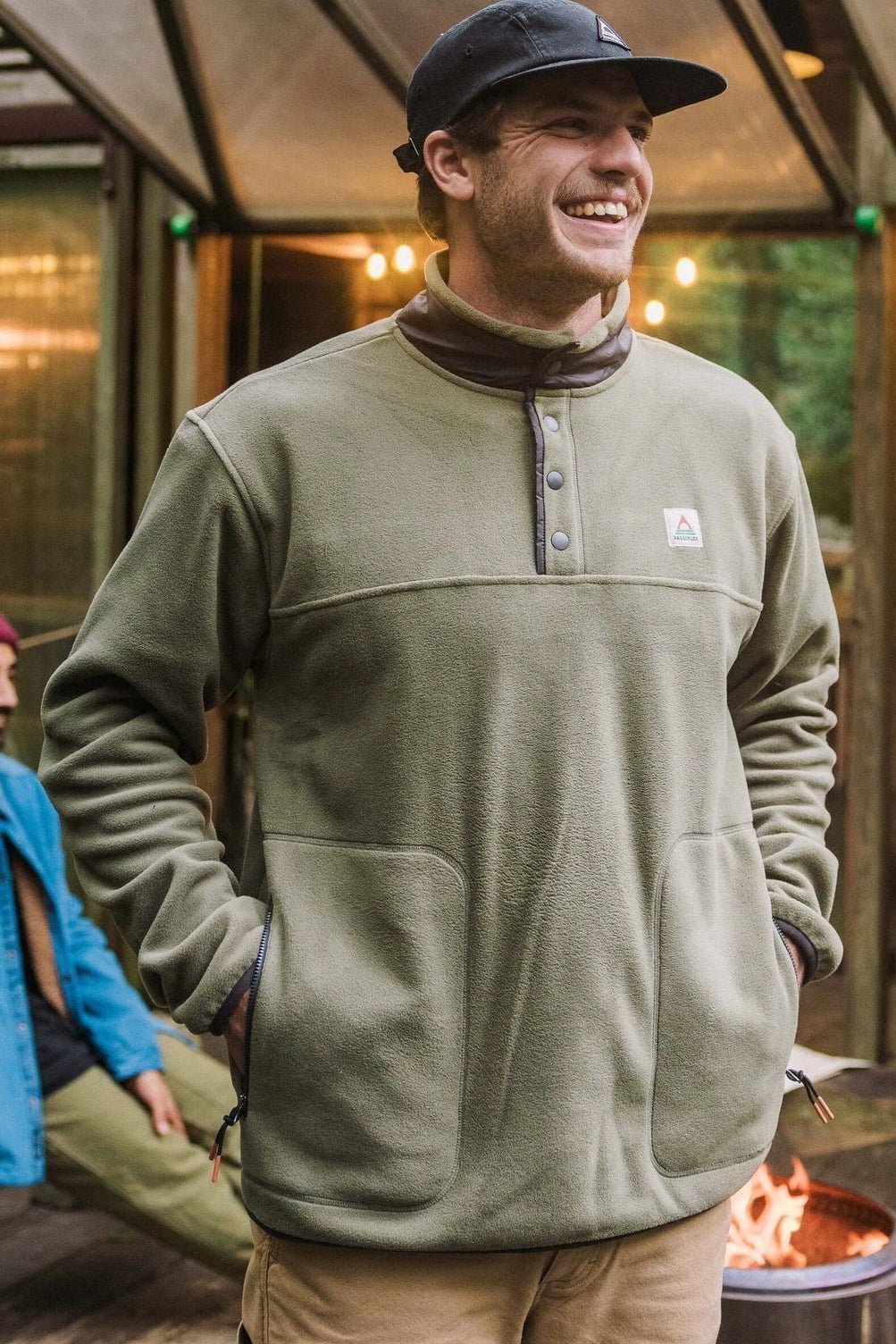 PASSENGER-Dusk Recycled Polartec® Fleece-Dusty Olive-BACKYARD