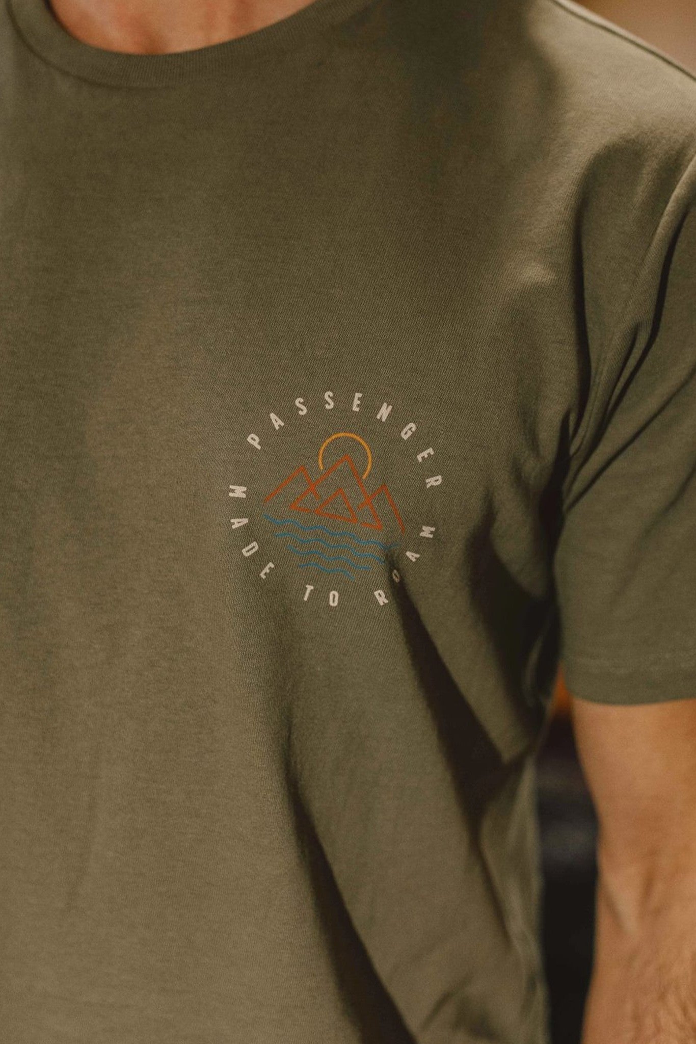 PASSENGER - Escapism Recycled Cotton T-Shirt - Dusty Olive - BACKYARD
