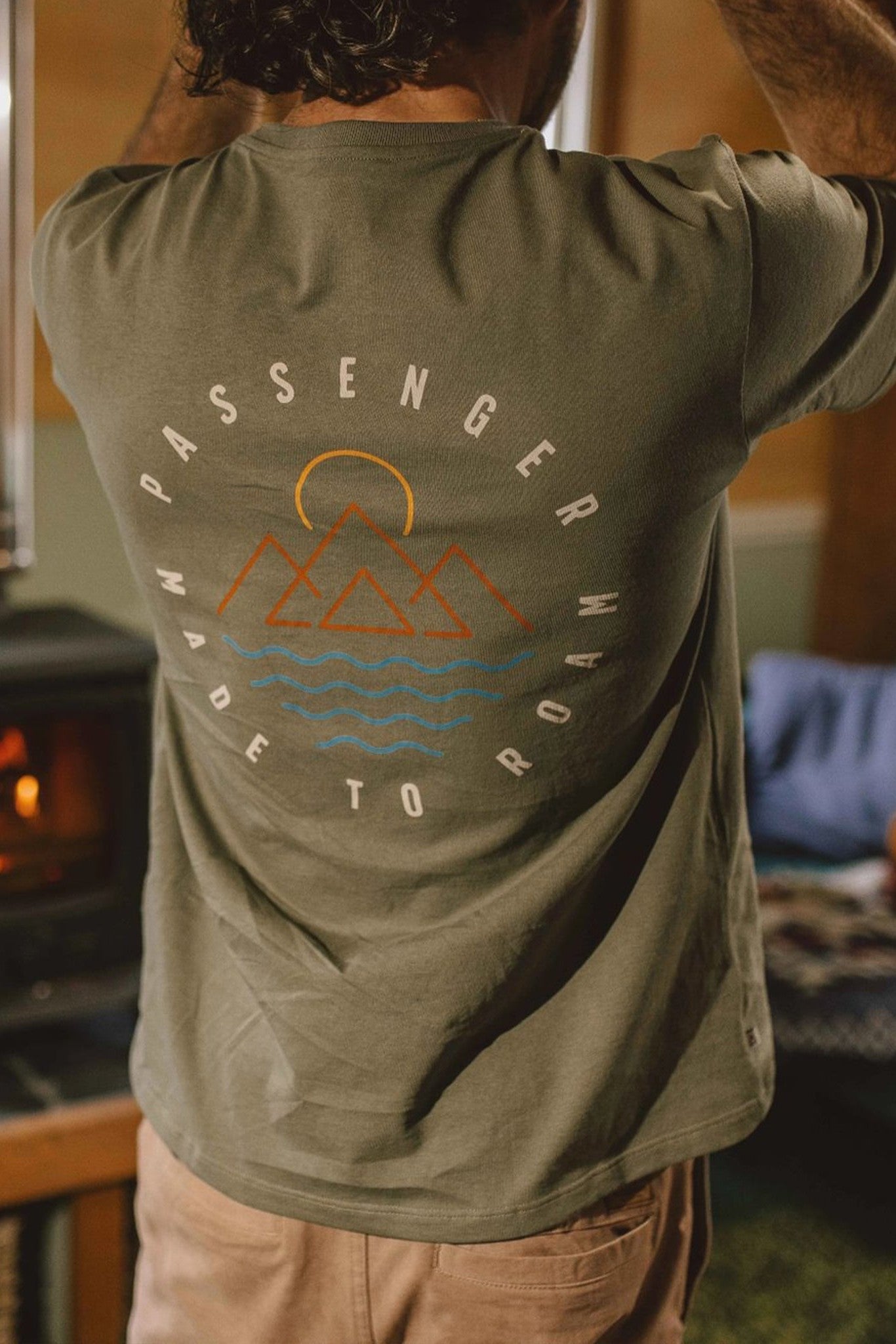 PASSENGER - Escapism Recycled Cotton T-Shirt - Dusty Olive - BACKYARD