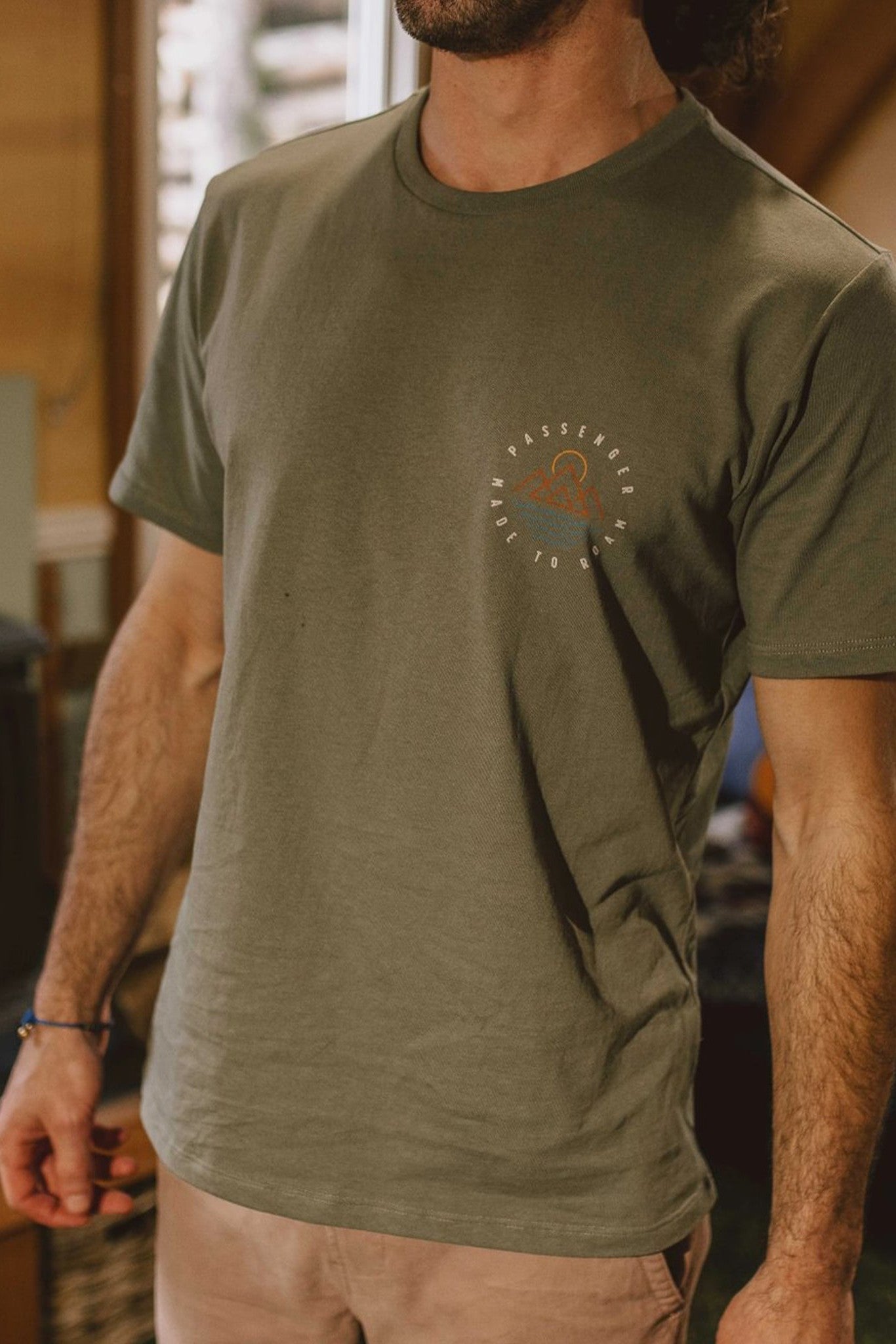 PASSENGER - Escapism Recycled Cotton T-Shirt - Dusty Olive - BACKYARD