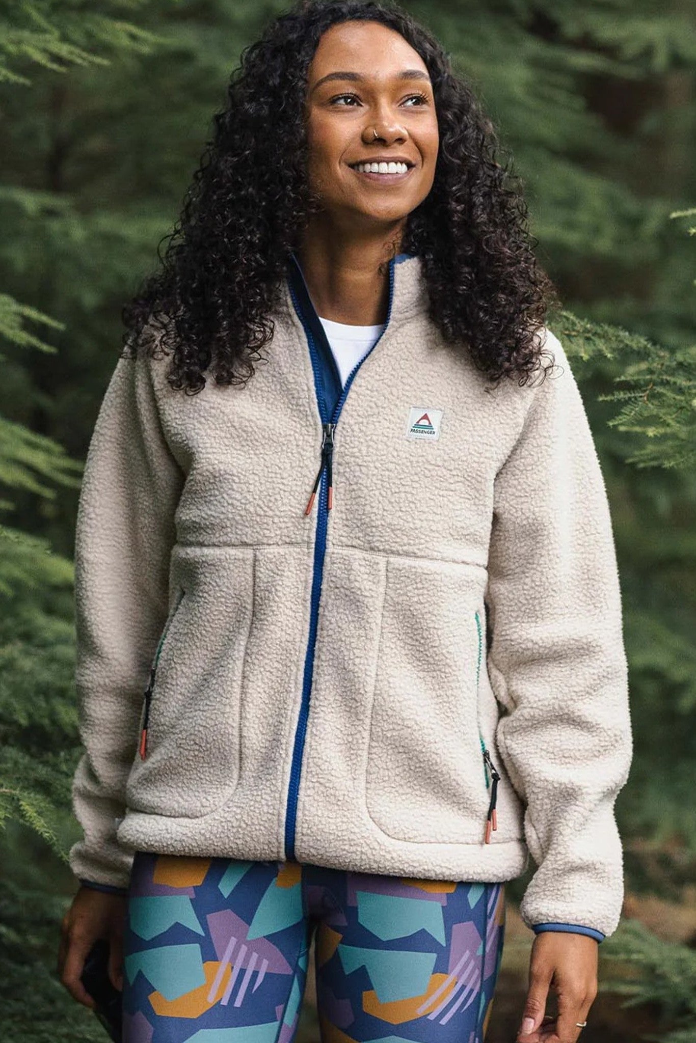 PASSENGER - Fairbanks 2.0 Full Zip Recycled Sherpa Fleece - Oatmeal - BACKYARD