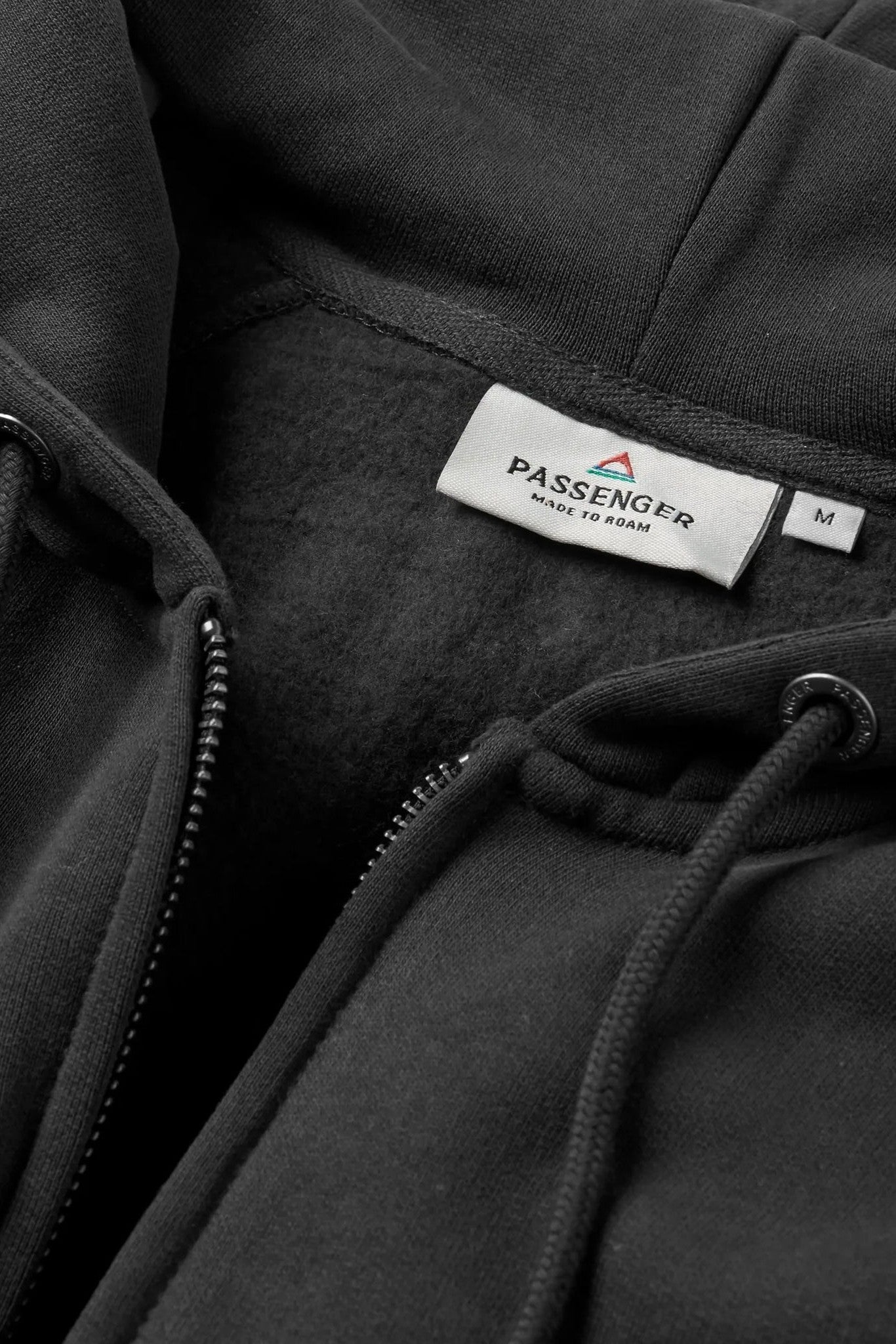 PASSENGER - Heritage Full Zip Recycled Cotton Hoodie - Black - BACKYARD