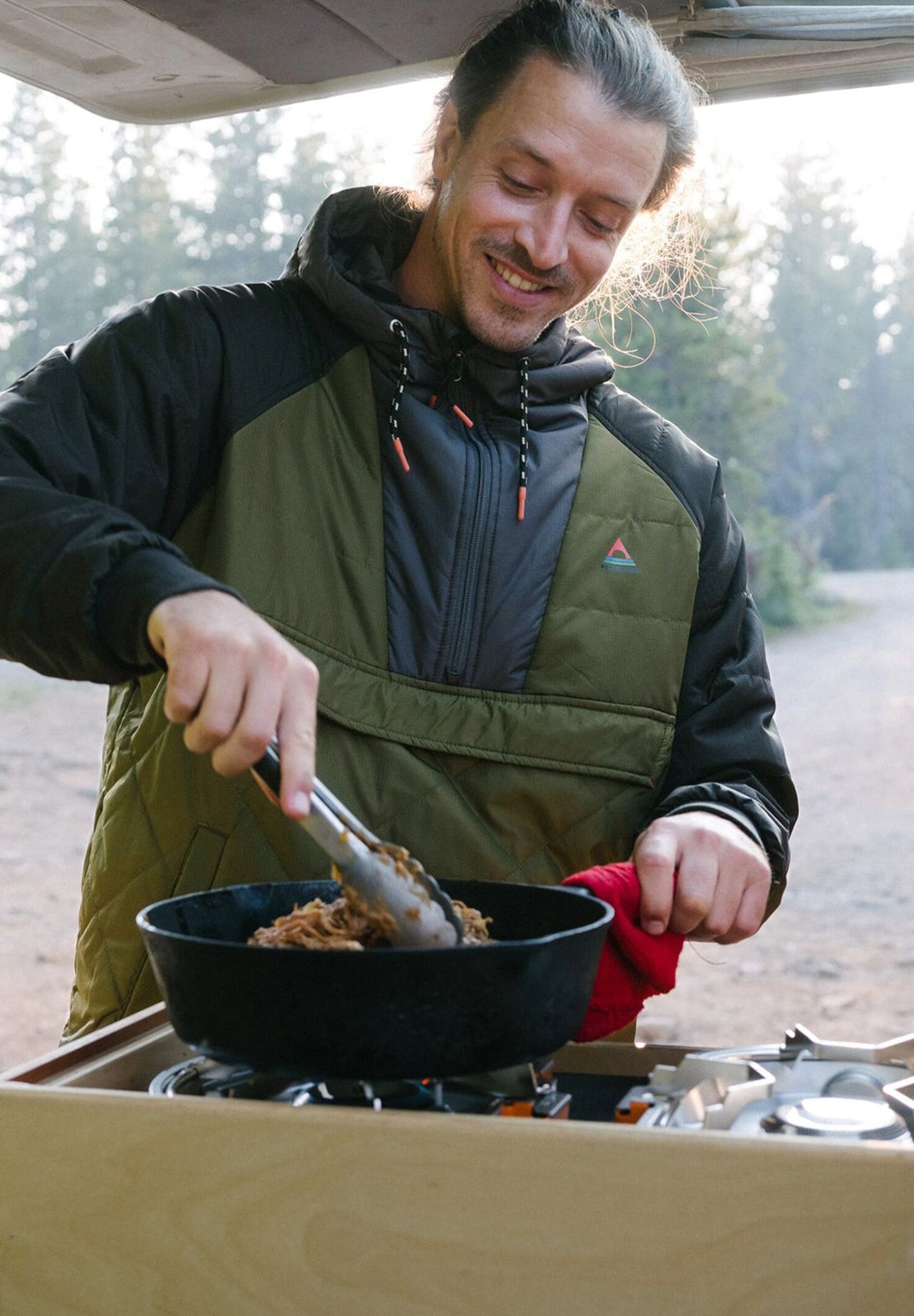 PASSENGER - Oceanic Recycled Insulated 1/2 Zip Jacket - Black Khaki - BACKYARD