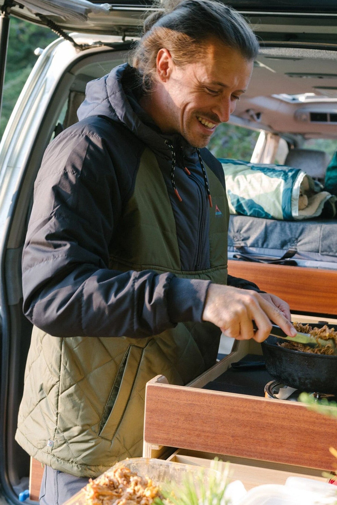 PASSENGER - Oceanic Recycled Insulated 1/2 Zip Jacket - Black Khaki - BACKYARD
