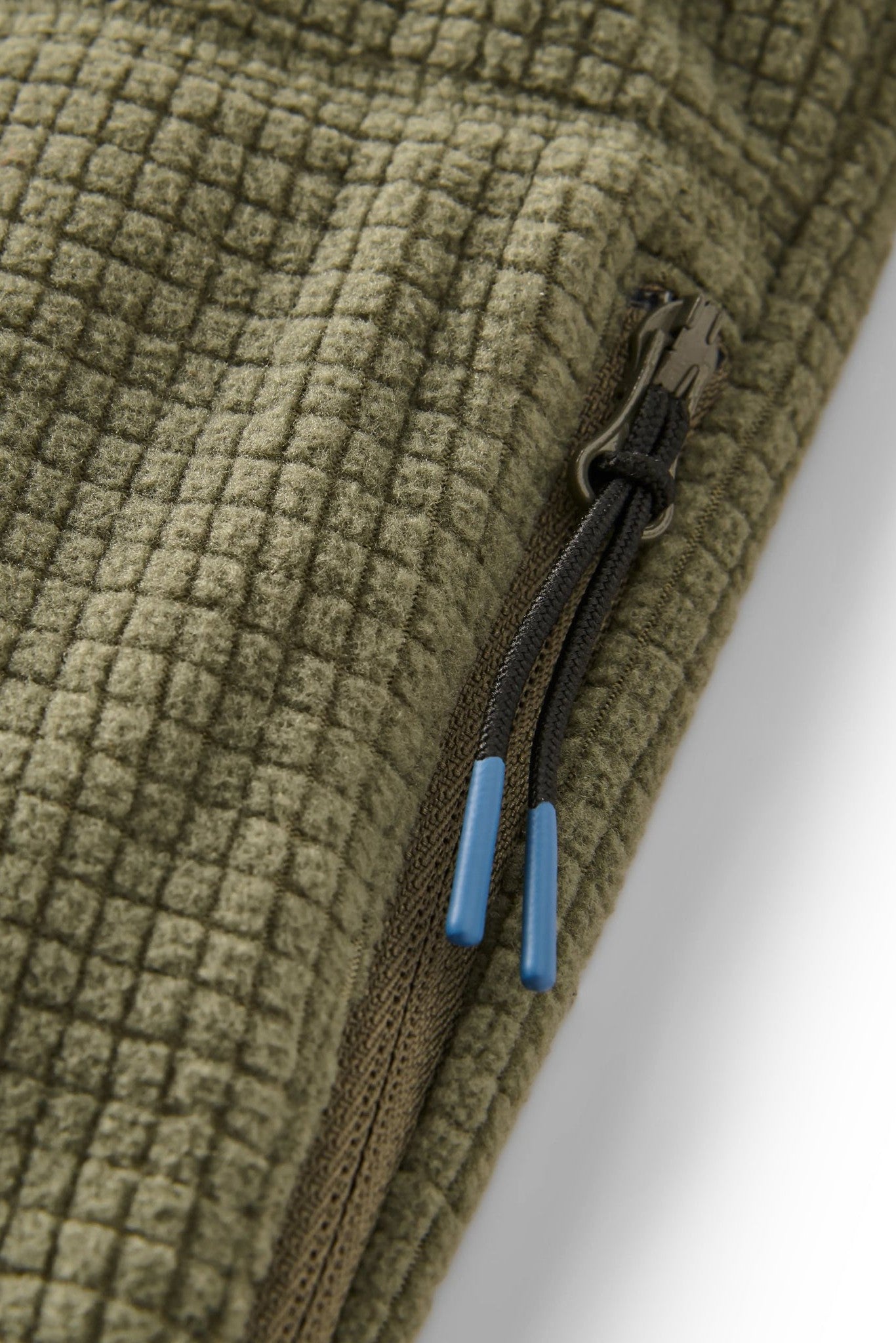 PASSENGER - Point Grid Recycled Fleece Hoodie - Dusty Olive - BACKYARD