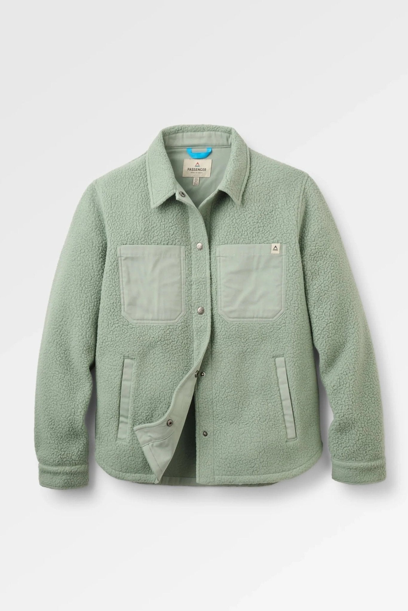 PASSENGER-Rappel Recycled Sherpa Oversized Shirt 2.0-Pistachio-BACKYARD