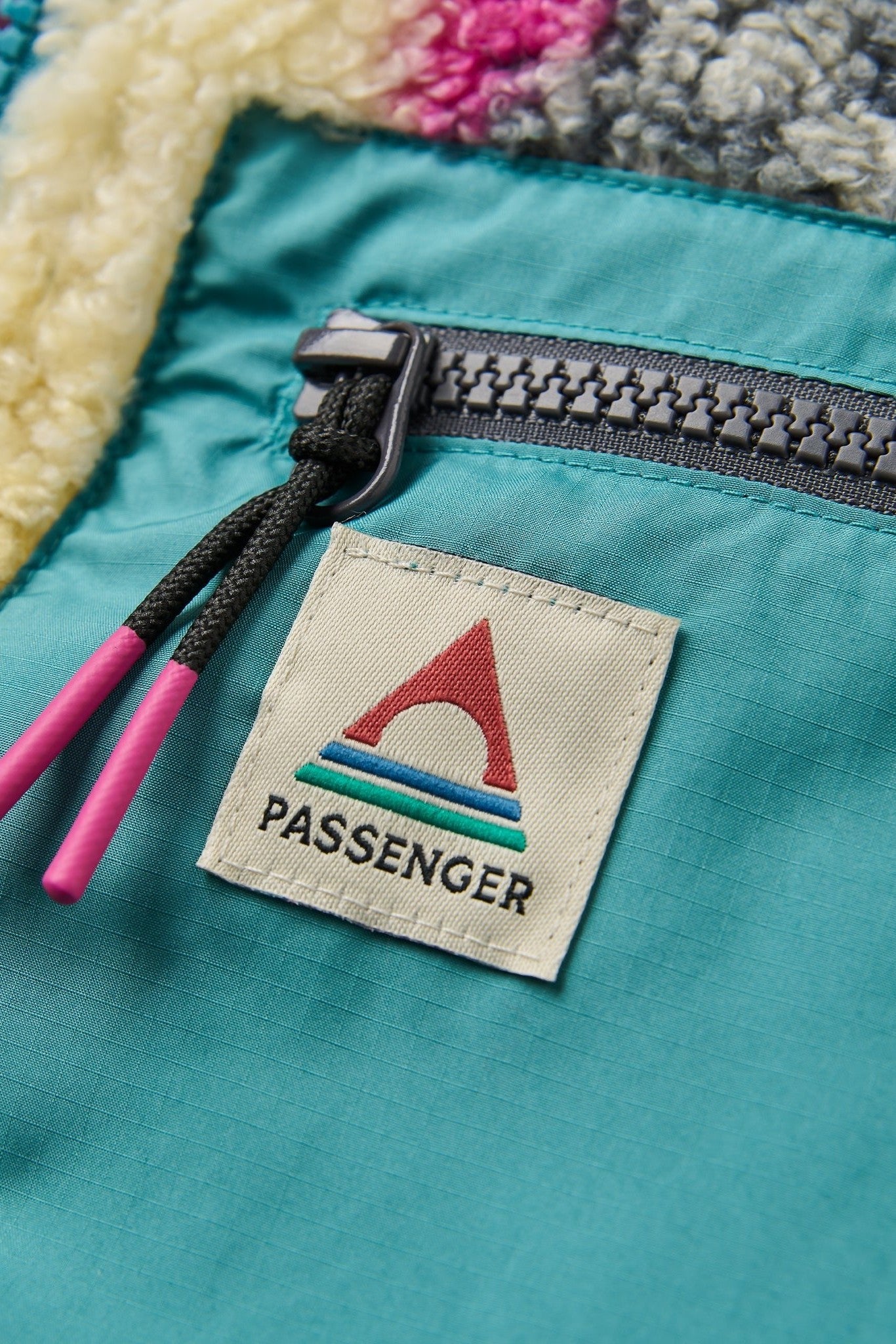 PASSENGER - Ravi Recycled Sherpa Fleece - Mosaic Mountain Charcoal - BACKYARD