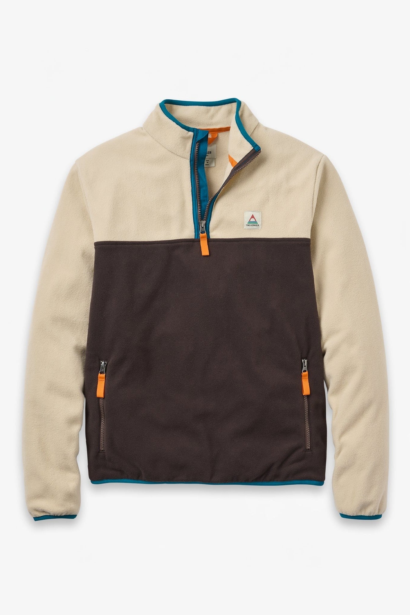 PASSENGER - Set Off Recycled Polar 1/4 Zip Fleece - Oatmeal Espresso - BACKYARD