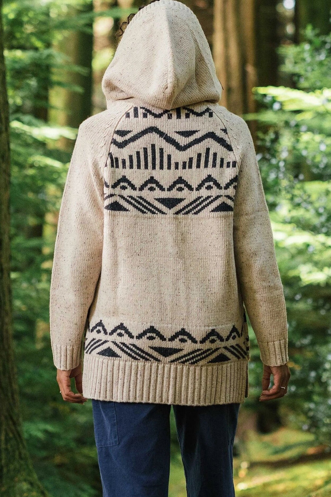 PASSENGER - Snoozle Recycled Knitted Hooded Cardigan - Oatmeal - BACKYARD