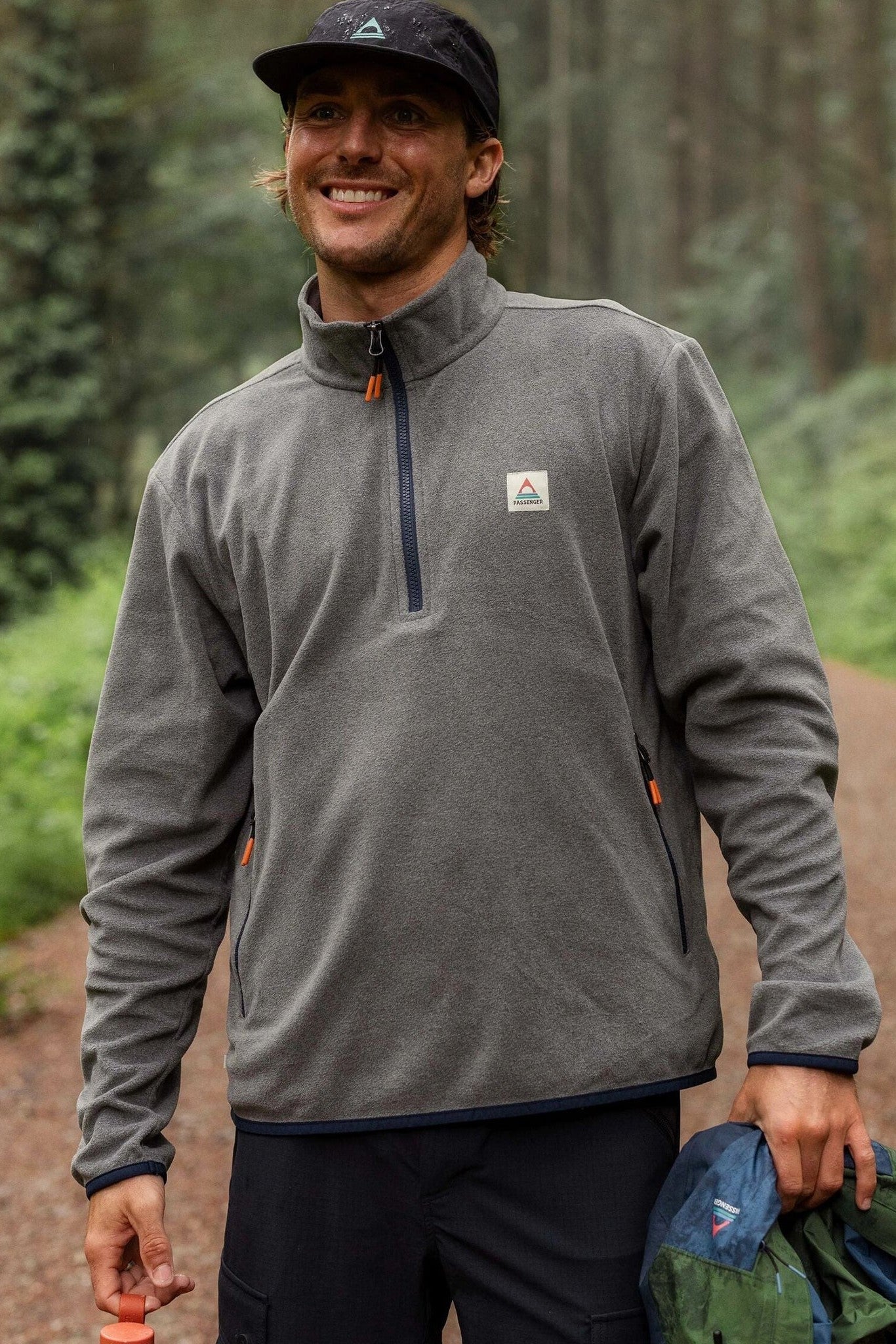 PASSENGER - Switchback Recycled Micro Polartec® Fleece - Grey Marl 2 - BACKYARD