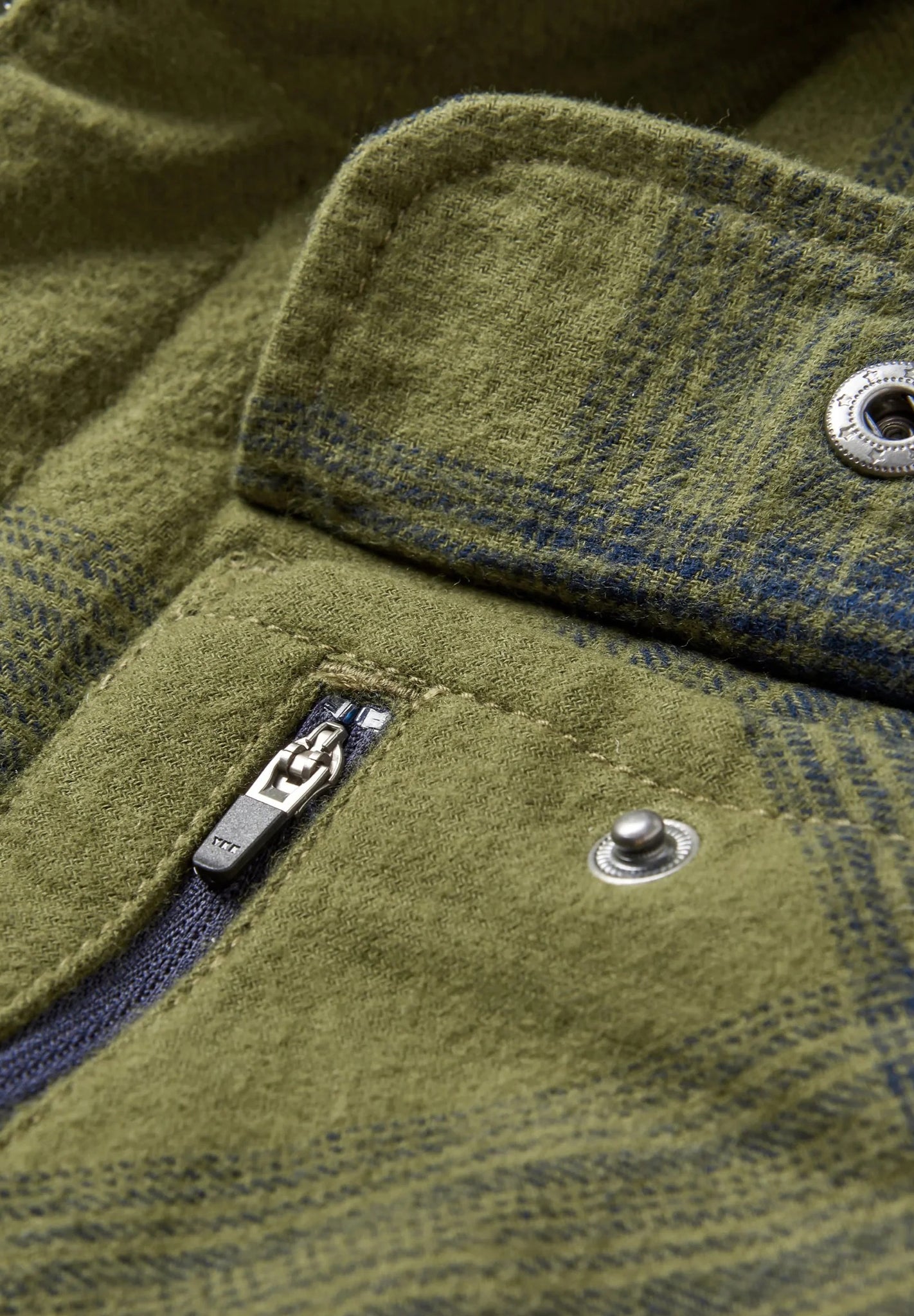 PASSENGER - Taranaki Quilted Overshirt - Navy Khaki Check - BACKYARD