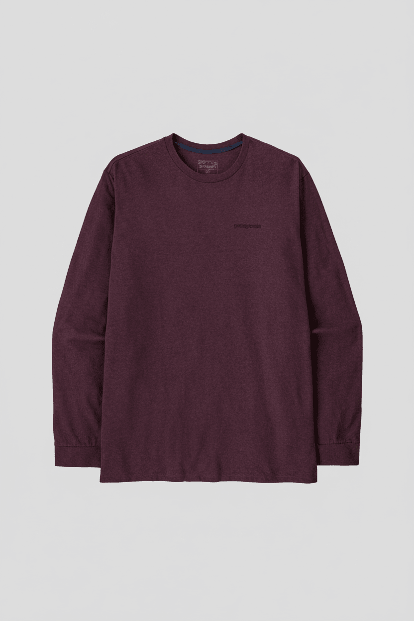 PATAGONIA-Men's Longsleeve P-6 Logo Responsibili-Tee-Berry Fig-BACKYARD
