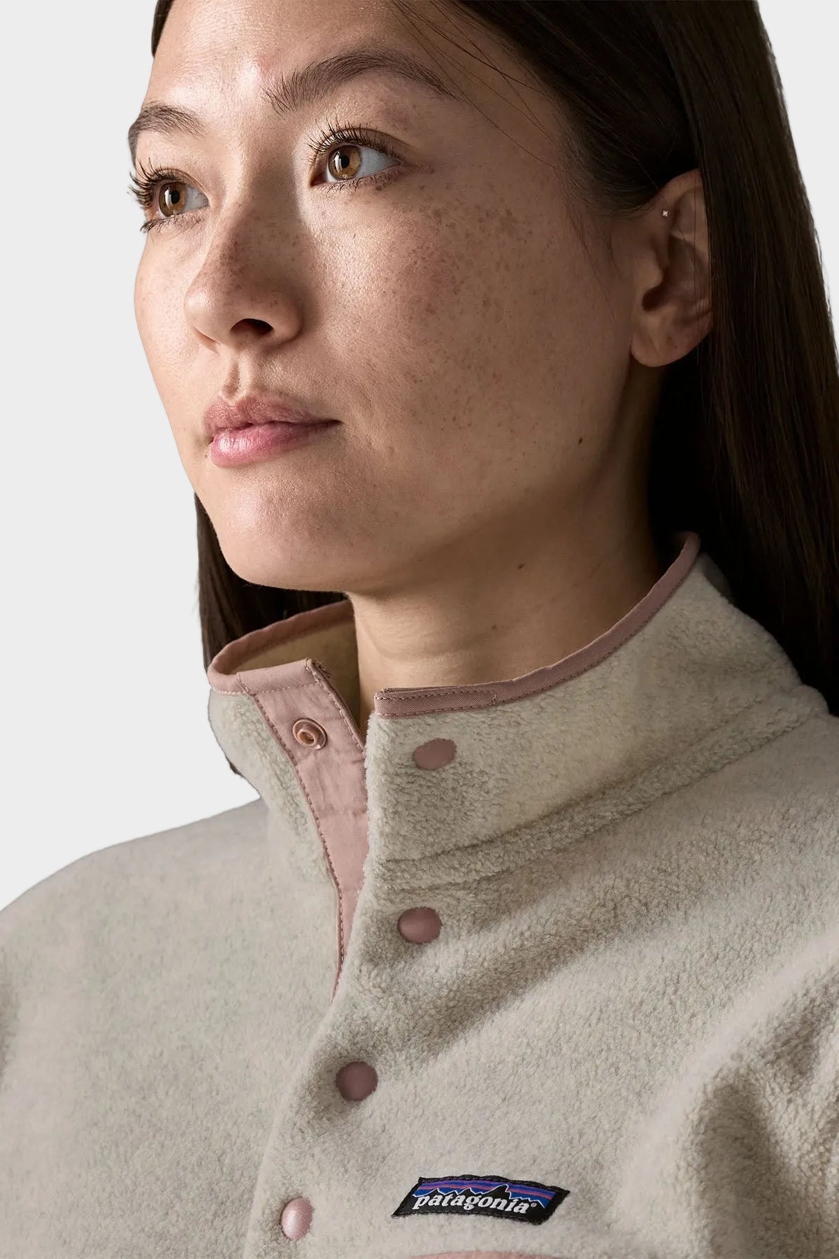 PATAGONIA-Women's Lightweight Synchilla Snap-T Pullover-Oatmeal Heather Moonrise Taupe-BACKYARD