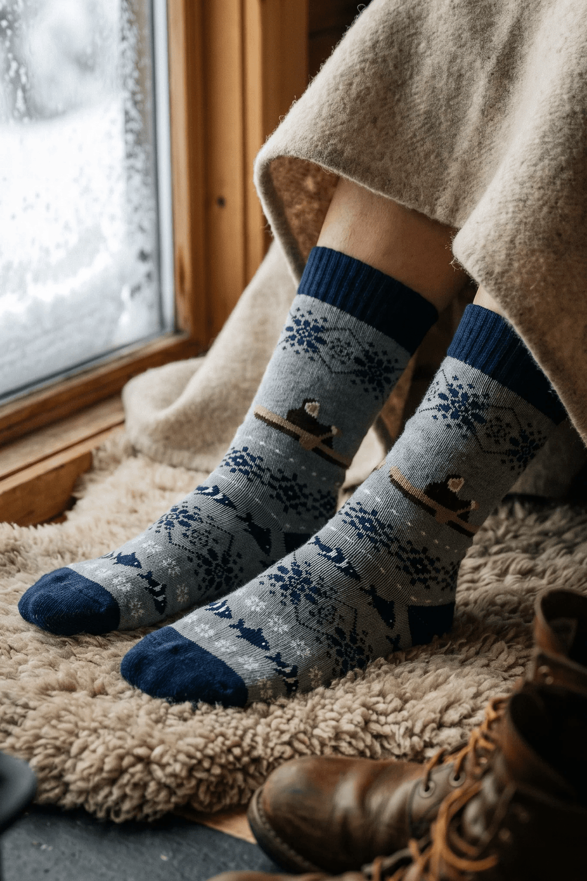 POLAR STAR-Eskimoer Nordic Socks-Eskimoer Bear And Fish-BACKYARD