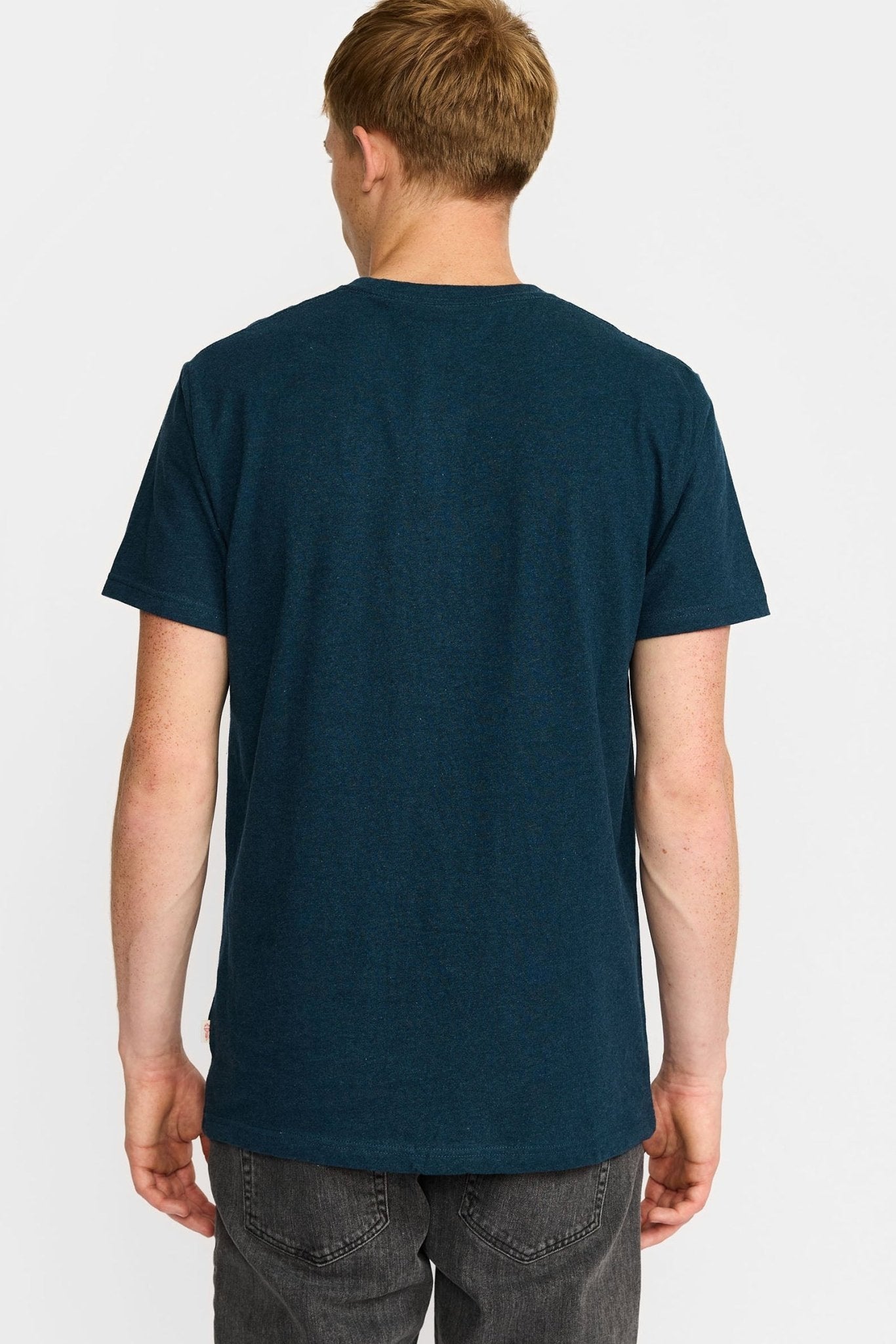 REVOLUTION-1051 Regular T-Shirt-Darkpetrol Melange-BACKYARD