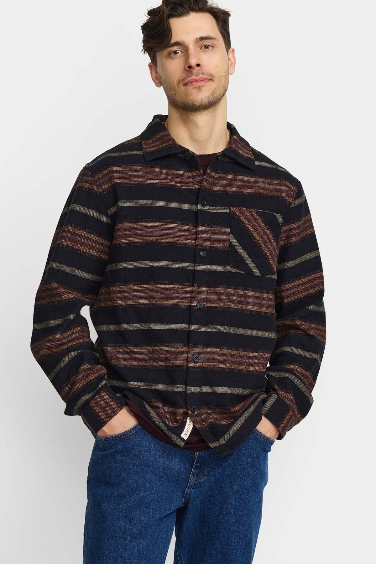 REVOLUTION-3279 Casual Shirt-Red-BACKYARD