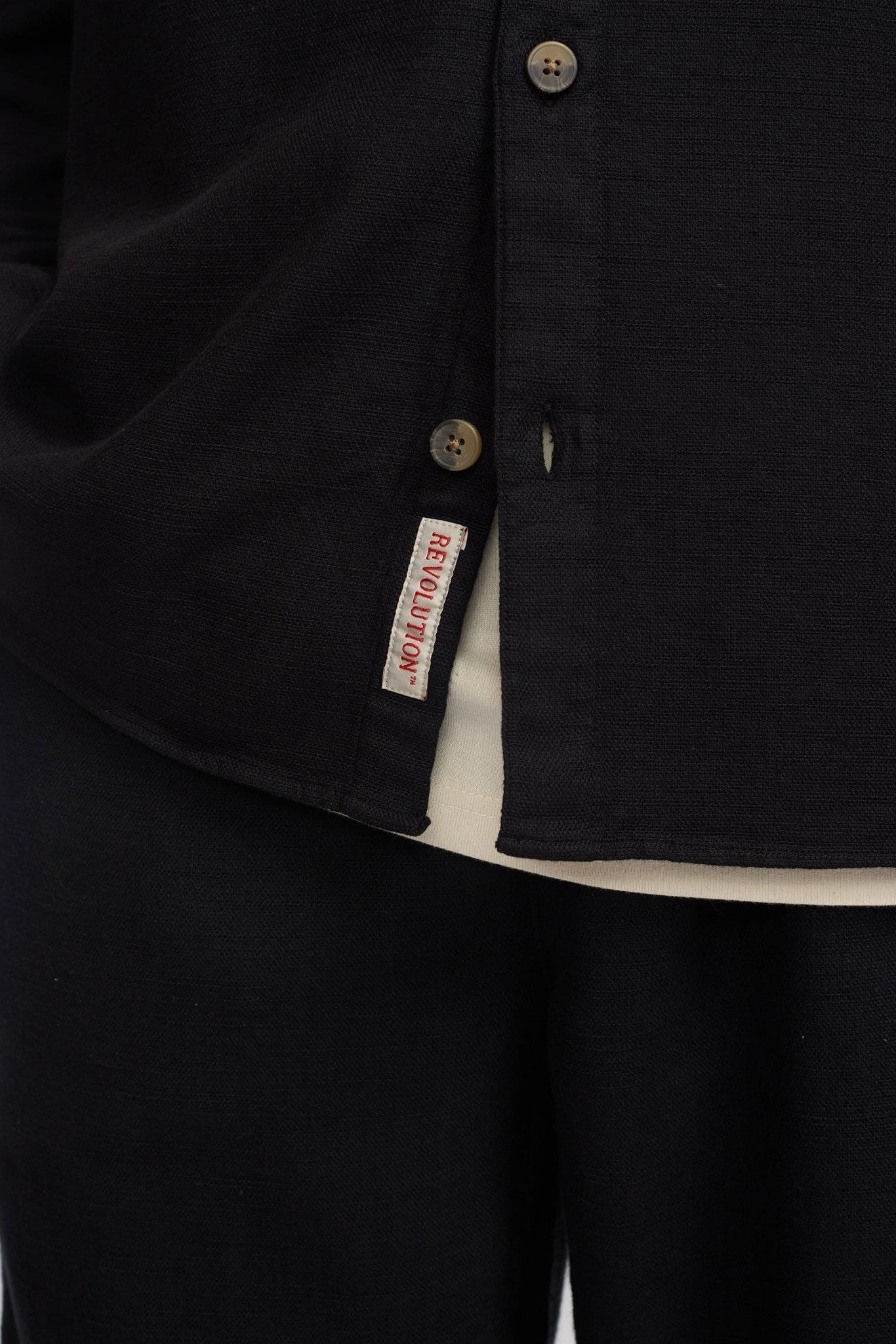 REVOLUTION - 3997 Casual Overshirt - Black - BACKYARD