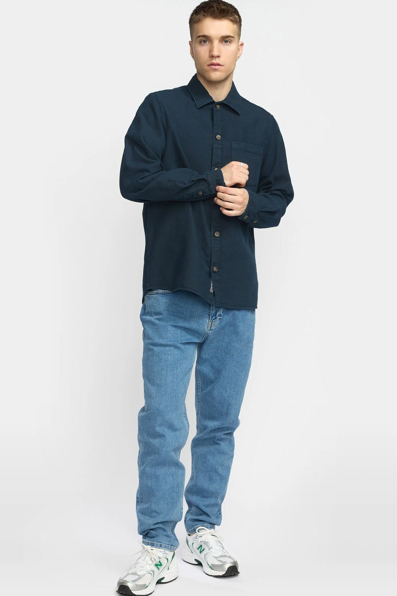 REVOLUTION - 3997 Casual Overshirt - Navy - BACKYARD