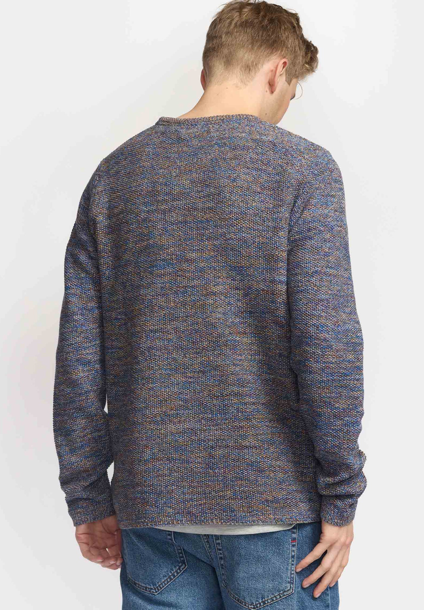 REVOLUTION - 6009 Knit Sweater - Blue Mix - BACKYARD