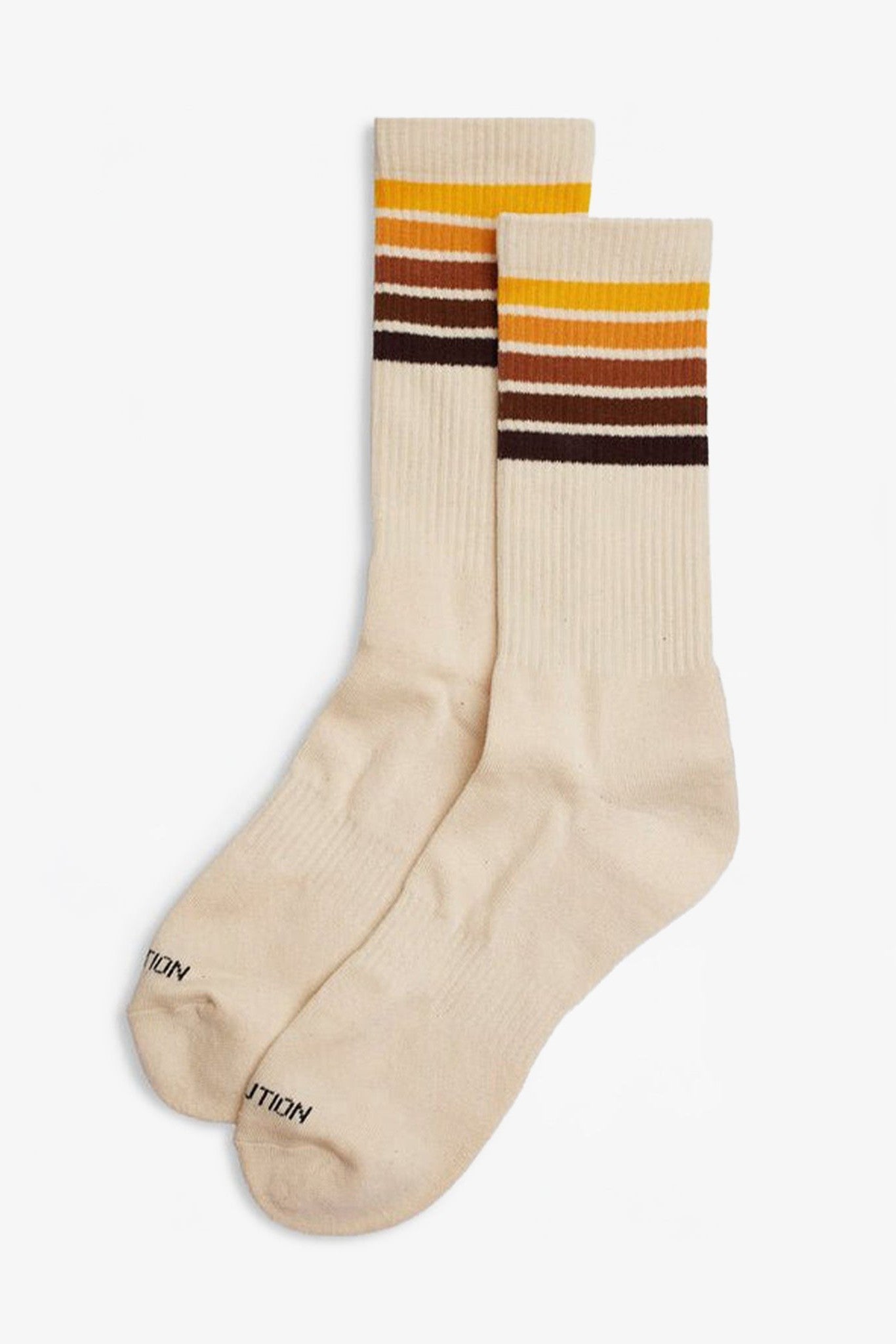 REVOLUTION - 8908 Jaquard Crew Socks - Offwhite - BACKYARD