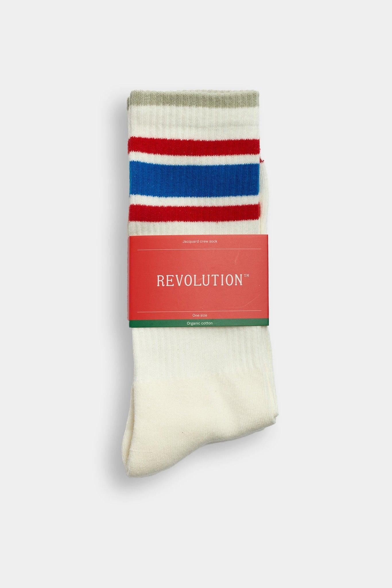 REVOLUTION - 8921 Jaquard Crew Socks - Offwhite - BACKYARD