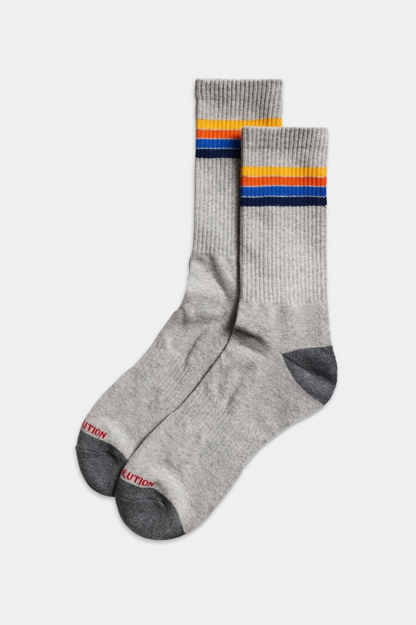 REVOLUTION-8928 Jaquard Crew Socks-Grey-BACKYARD