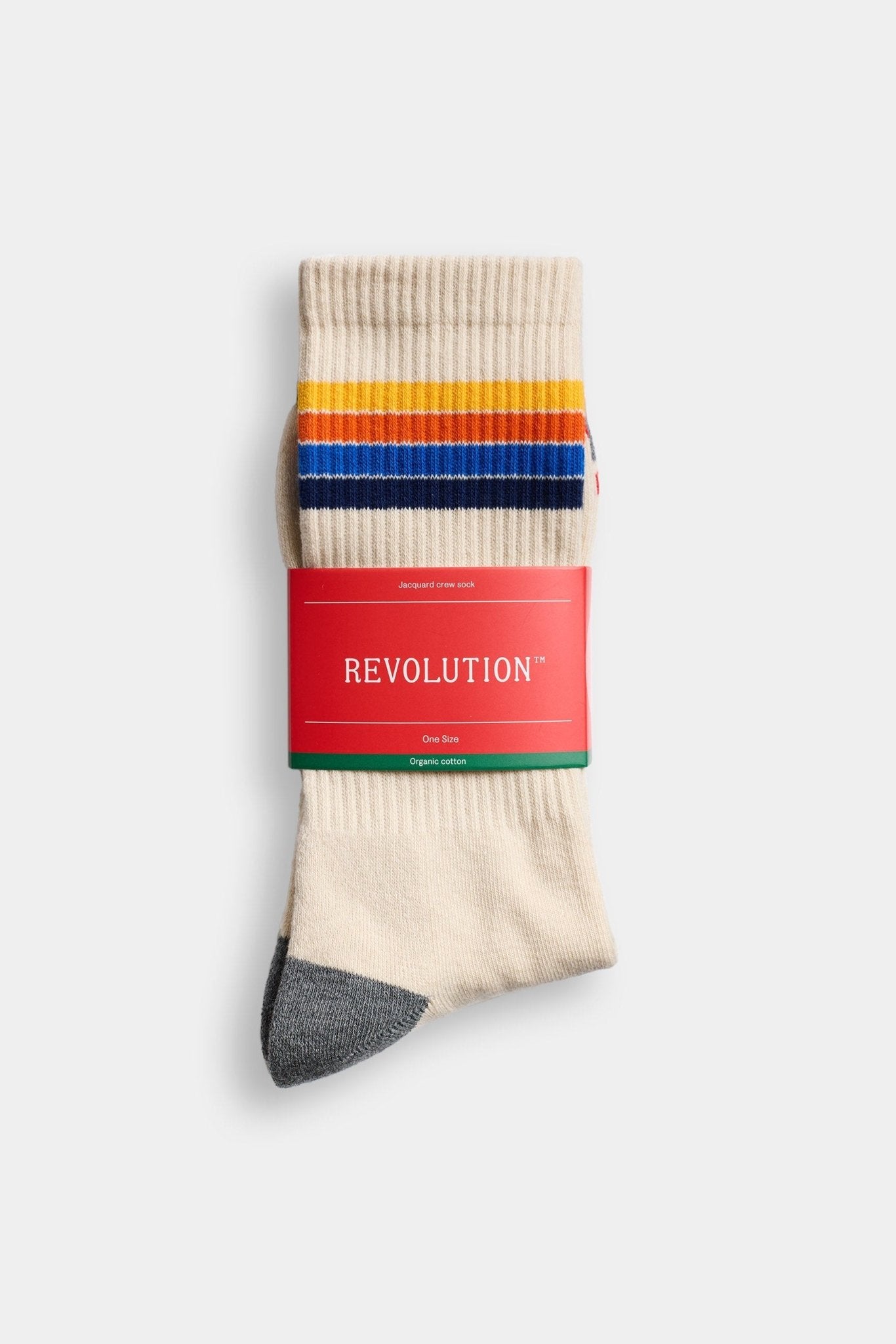 REVOLUTION-8928 Jaquard Crew Socks-Offwhite-BACKYARD