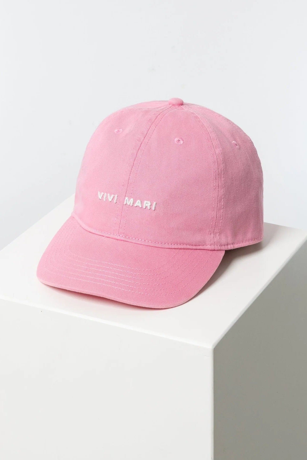 VIVI MARI-Cap Solid-Pink White-BACKYARD