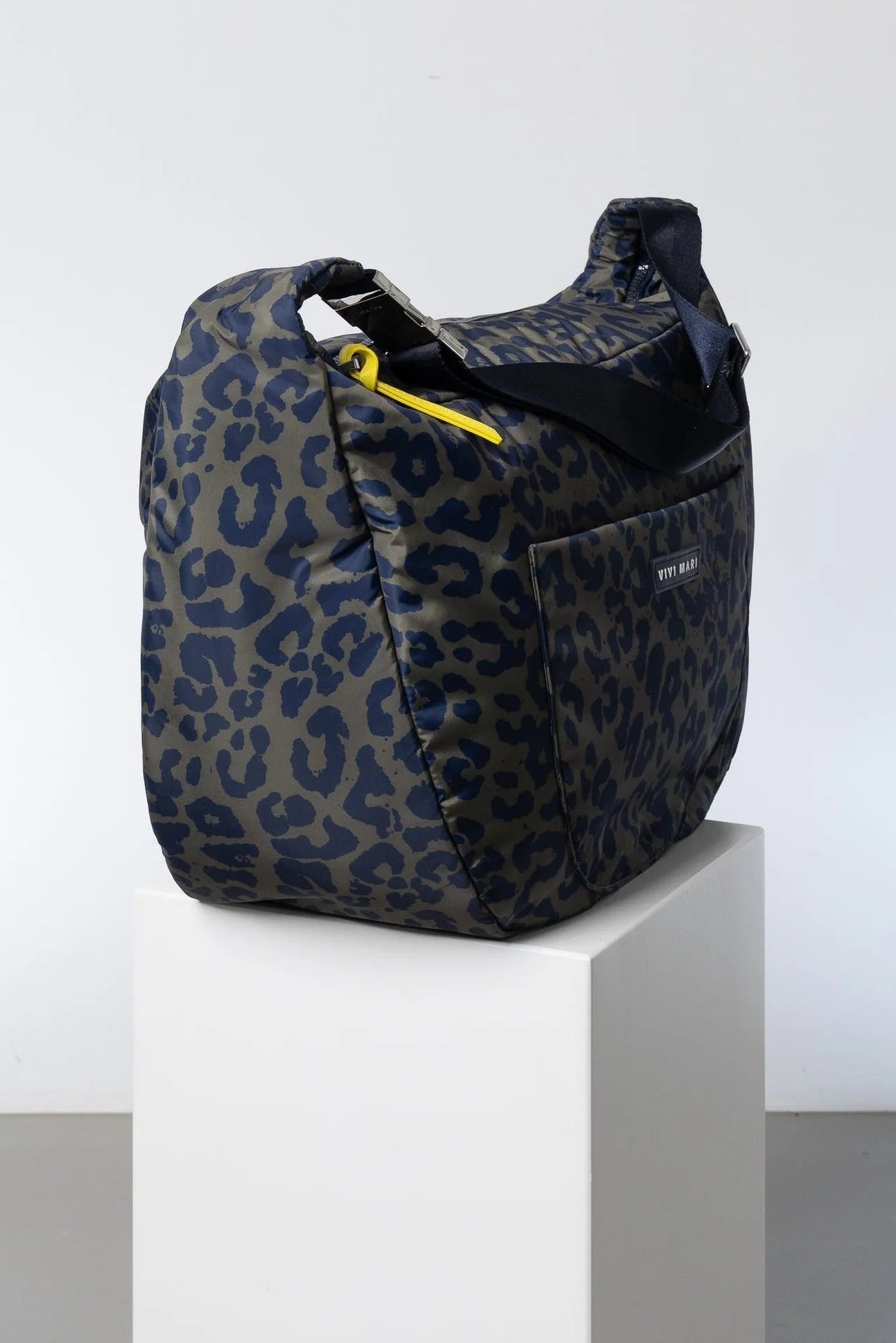 VIVI MARI-Padded Hip Bag Oversized-Leo Splashes Navy Olive-BACKYARD