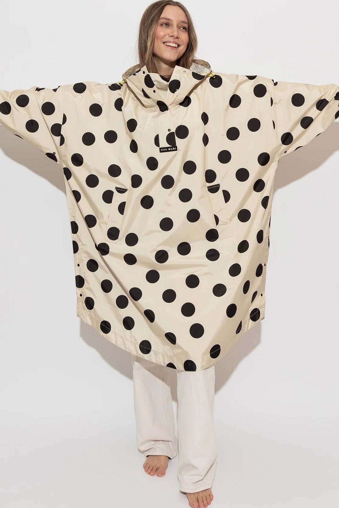 VIVI MARI-Raincoat Dots-Black Sand-BACKYARD
