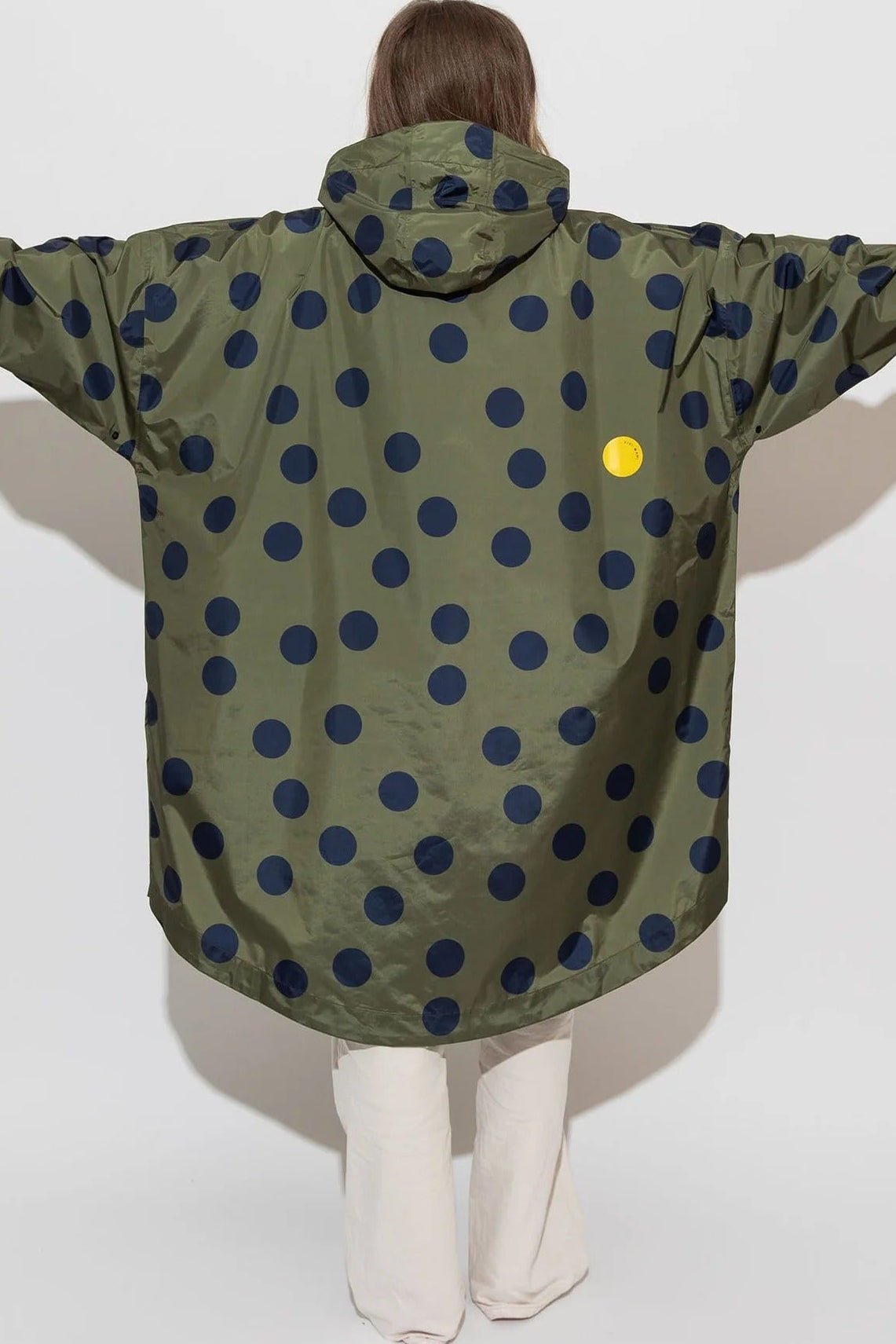 VIVI MARI-Raincoat Dots-Olive Navy-BACKYARD